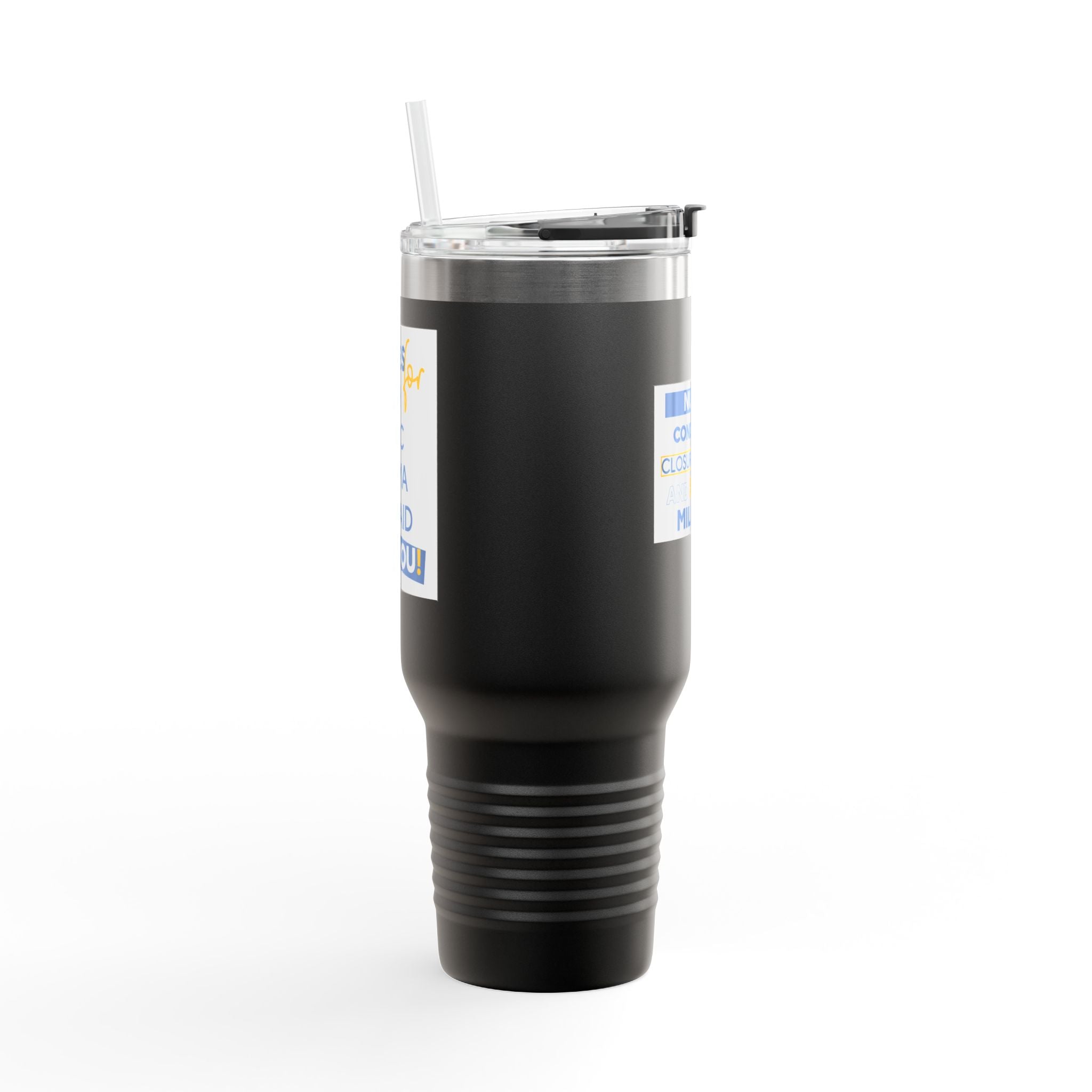Travel Mug - Nurses Condemning Closure of USAID (front) - Nurses For NIH CDC FEMA USAID And YOU (back) - 100% stainless steel (body) - NFG-TM-40oz