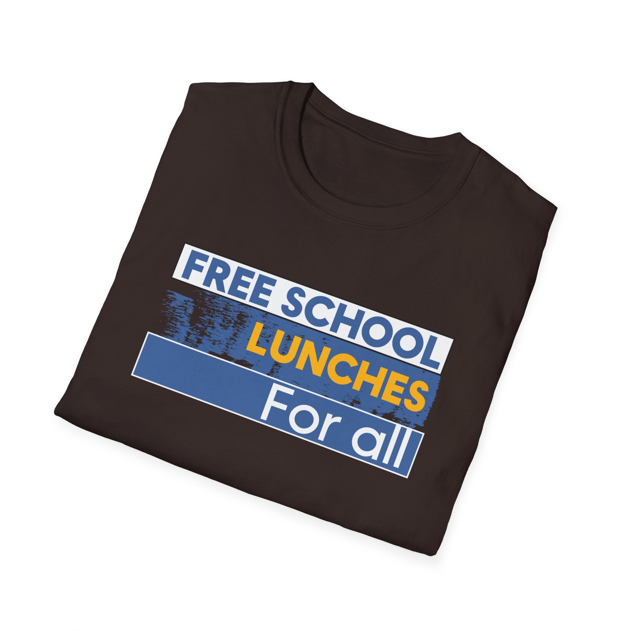 Unisex Lightweight fabric T-Shirt - Free School Lunches For All (front) - Nurses Against The Rich Starving The Poor (back) - 100% ring-spun cotton - NAH-T-G64000