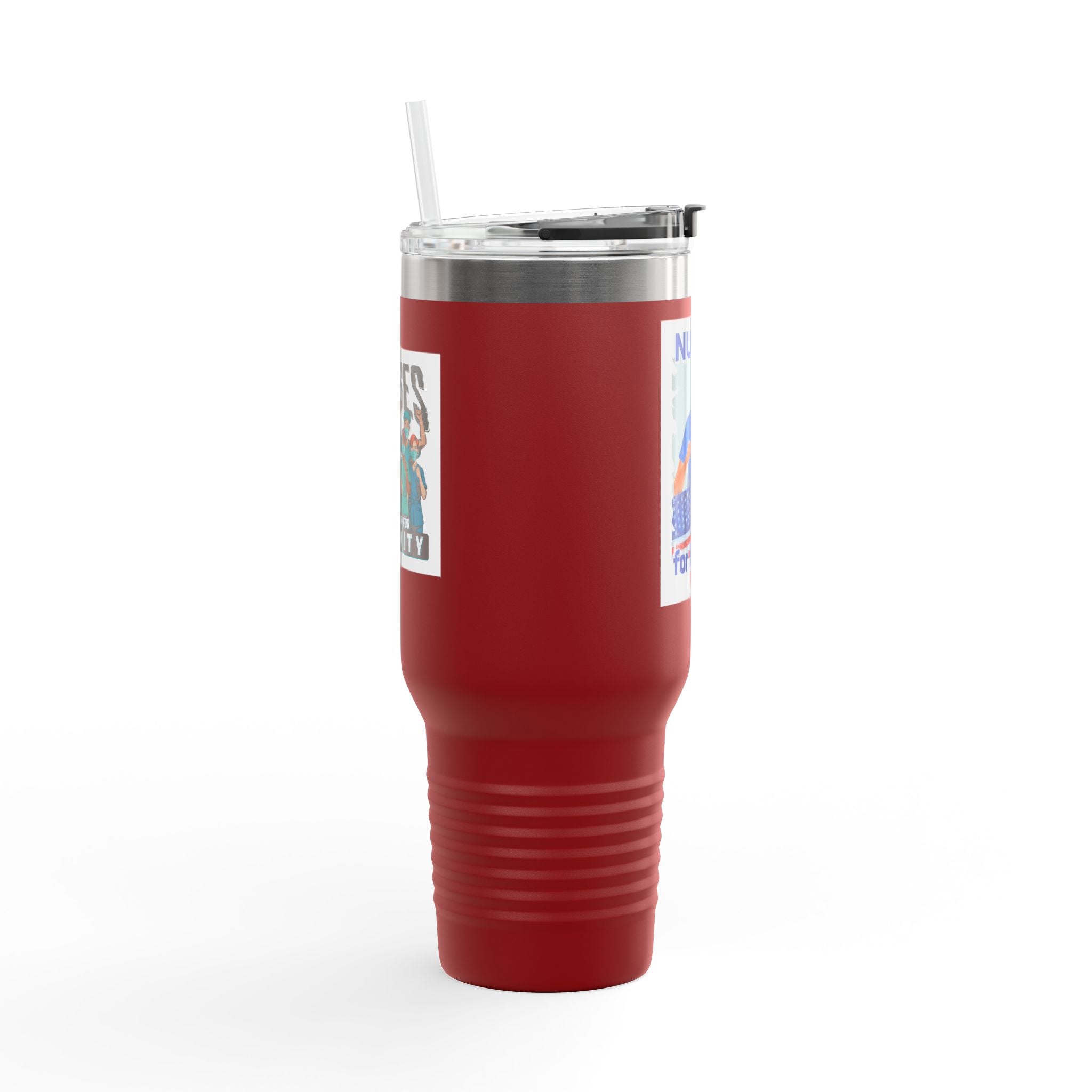 Travel Mug - Nurses For Healing The Nation (front) - Nurses Standing Up For Humanity (back) - 100% stainless steel (body) - NFH-TM-40oz