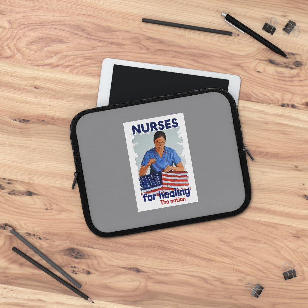 Laptop Sleeve - Nurses For Healing The Nation (front) - Smooth neoprene - NFH-LS-01