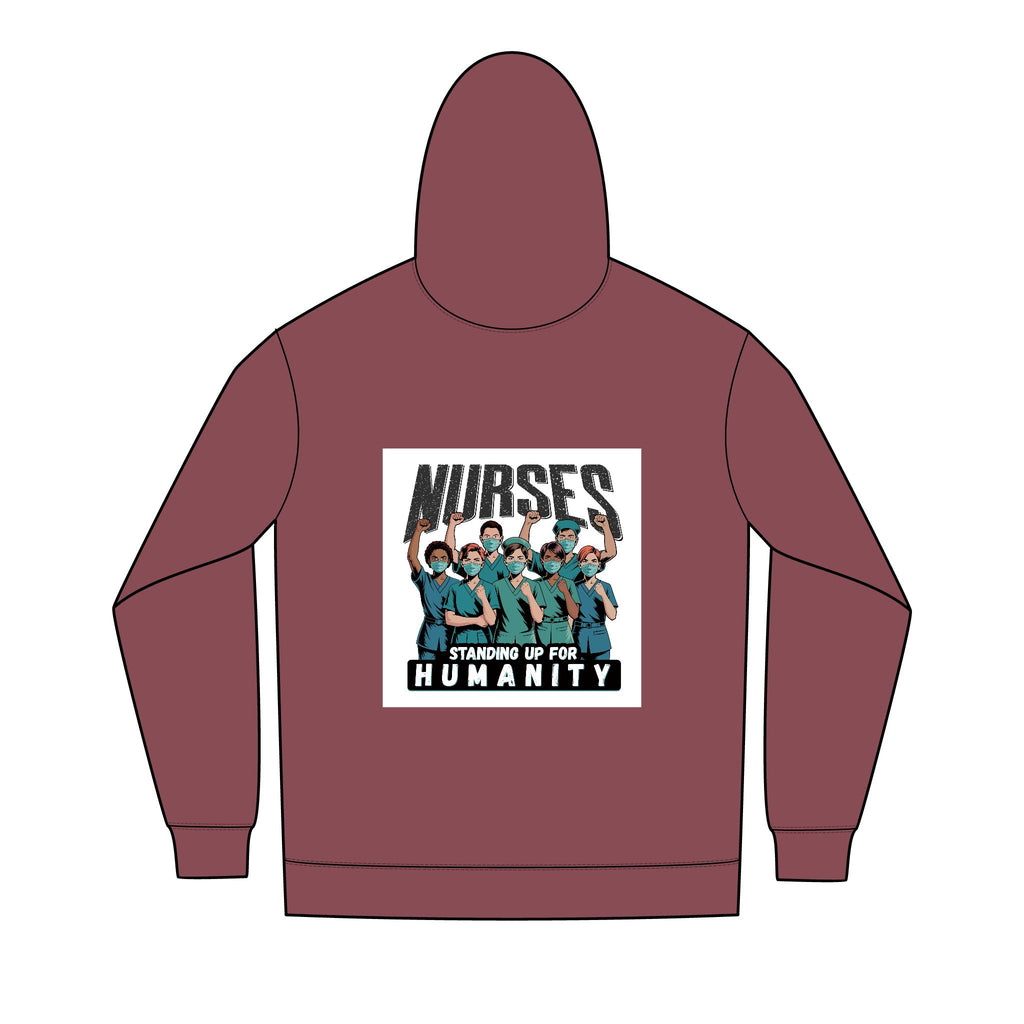 Men's Medium-heavy fabric Full-Zip Hoodie - Nurses For Healing The Nation (front) -  Nurses Standing Up For humanity (back) - 60% recycled cotton, 40% recycled polyester - NFH-Z-DT8102