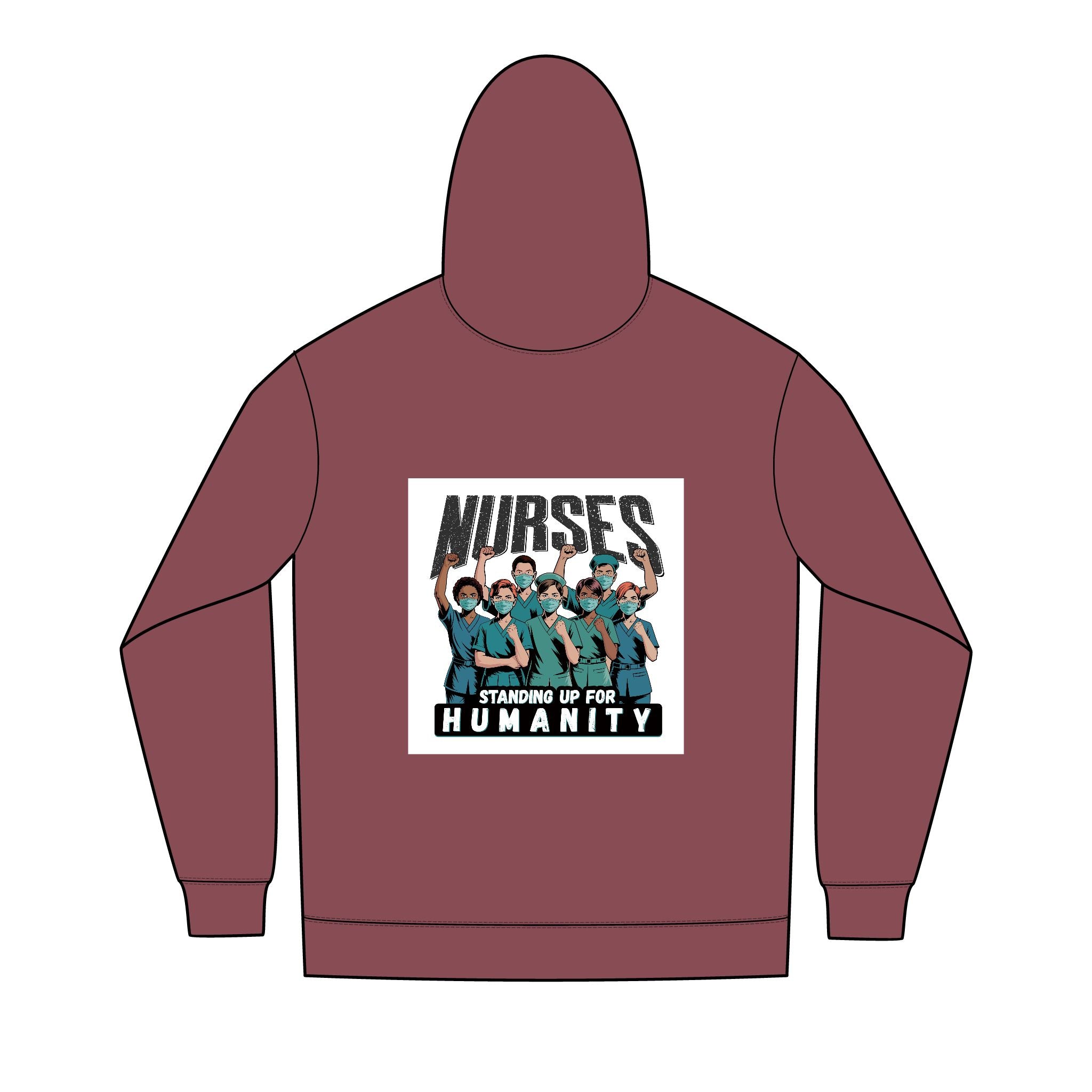 Men's Medium-heavy fabric Full-Zip Hoodie - Nurses For Healing The Nation (front) -  Nurses Standing Up For humanity (back) - 60% recycled cotton, 40% recycled polyester - NFH-Z-DT8102