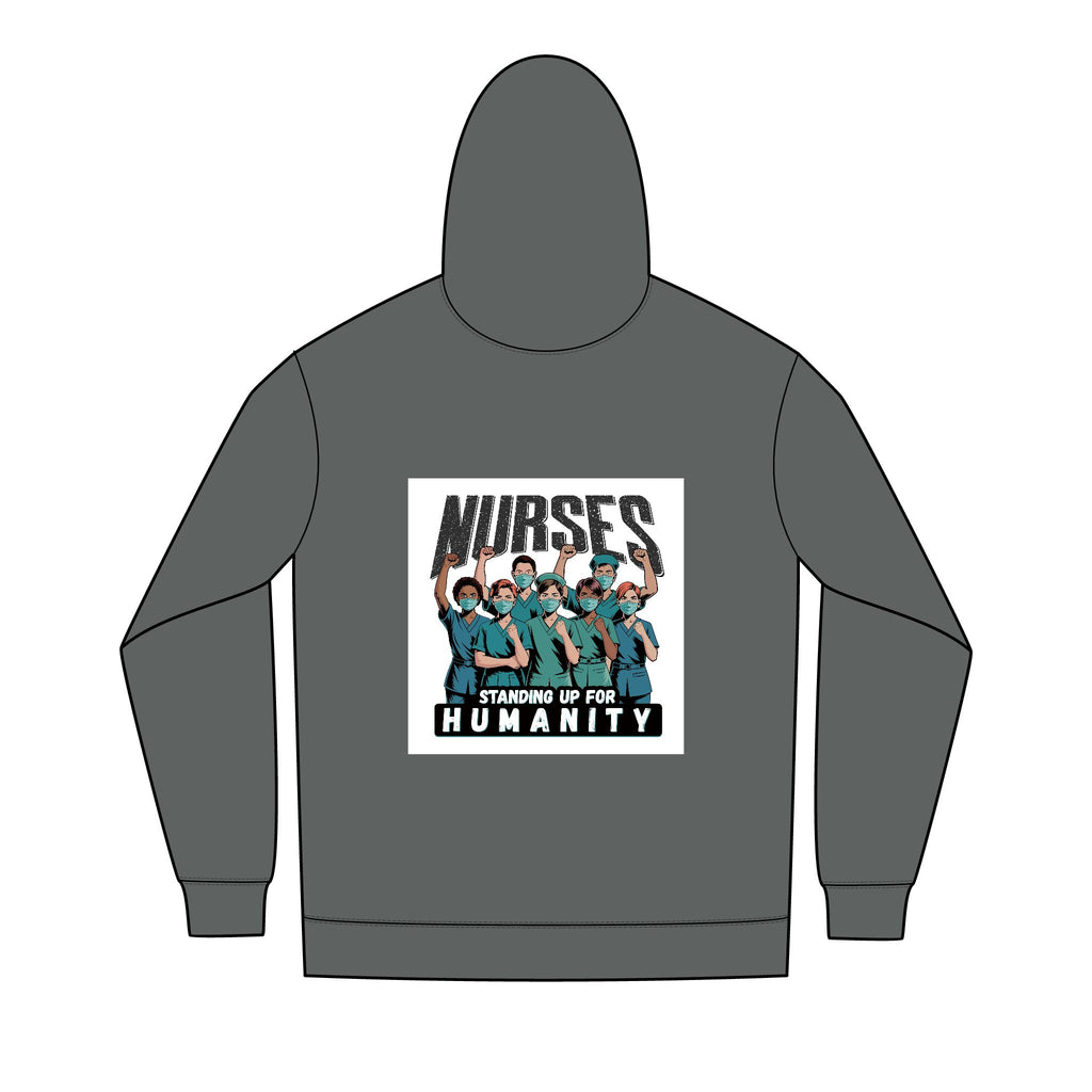 Men's Medium-heavy fabric Full-Zip Hoodie - Nurses For Healing The Nation (front) -  Nurses Standing Up For humanity (back) - 60% recycled cotton, 40% recycled polyester - NFH-Z-DT8102