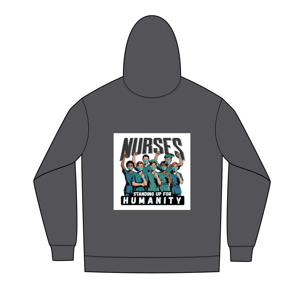 Men's Medium-heavy fabric Full-Zip Hoodie - Nurses For Healing The Nation (front) -  Nurses Standing Up For humanity (back) - 60% recycled cotton, 40% recycled polyester - NFH-Z-DT8102
