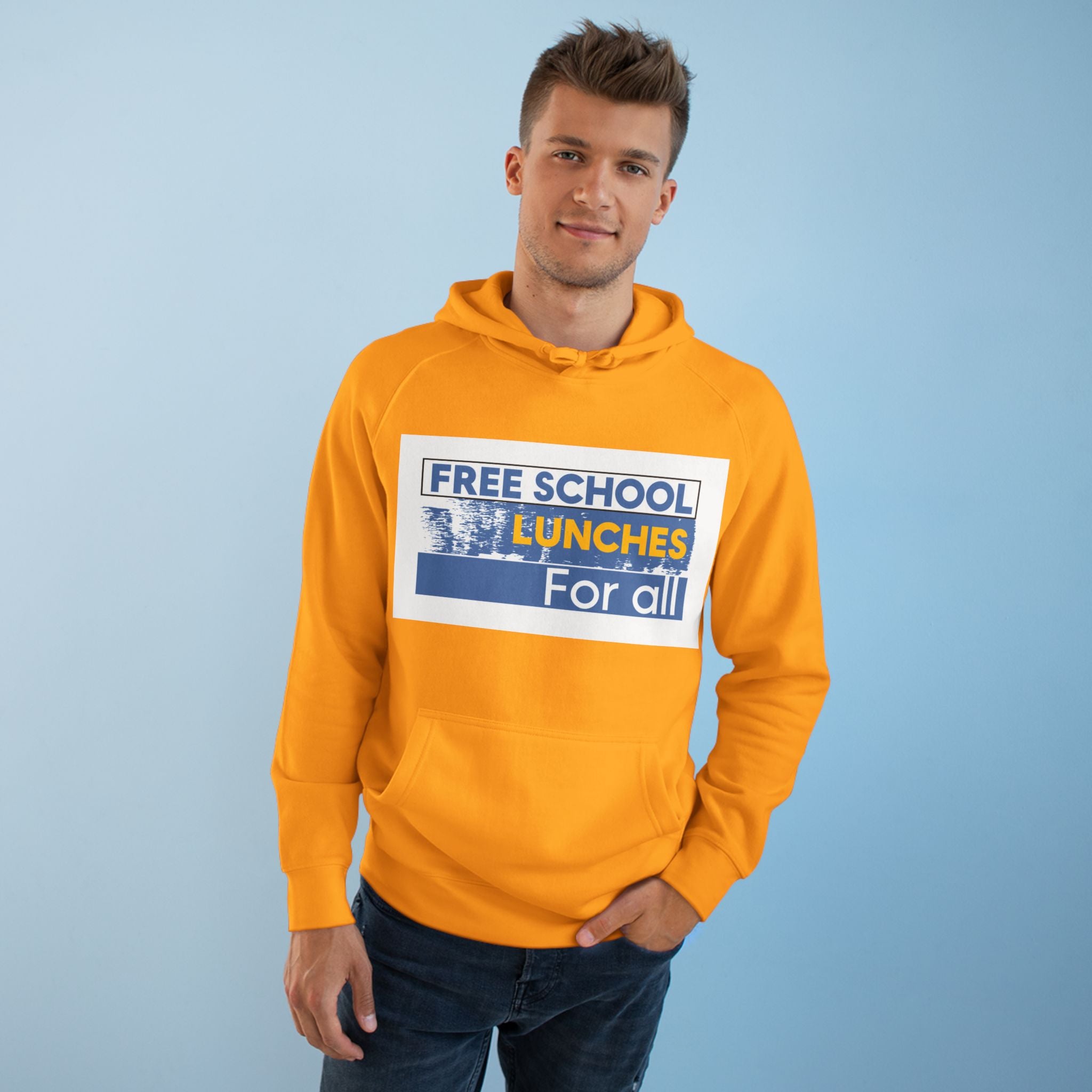 Unisex Mid-weight Hoodie - Free School Lunches For All (front) - Nurses Against The Rich Starving The Poor (back) - 80% cotton, 20% Polyester - NAH-H-AC5101