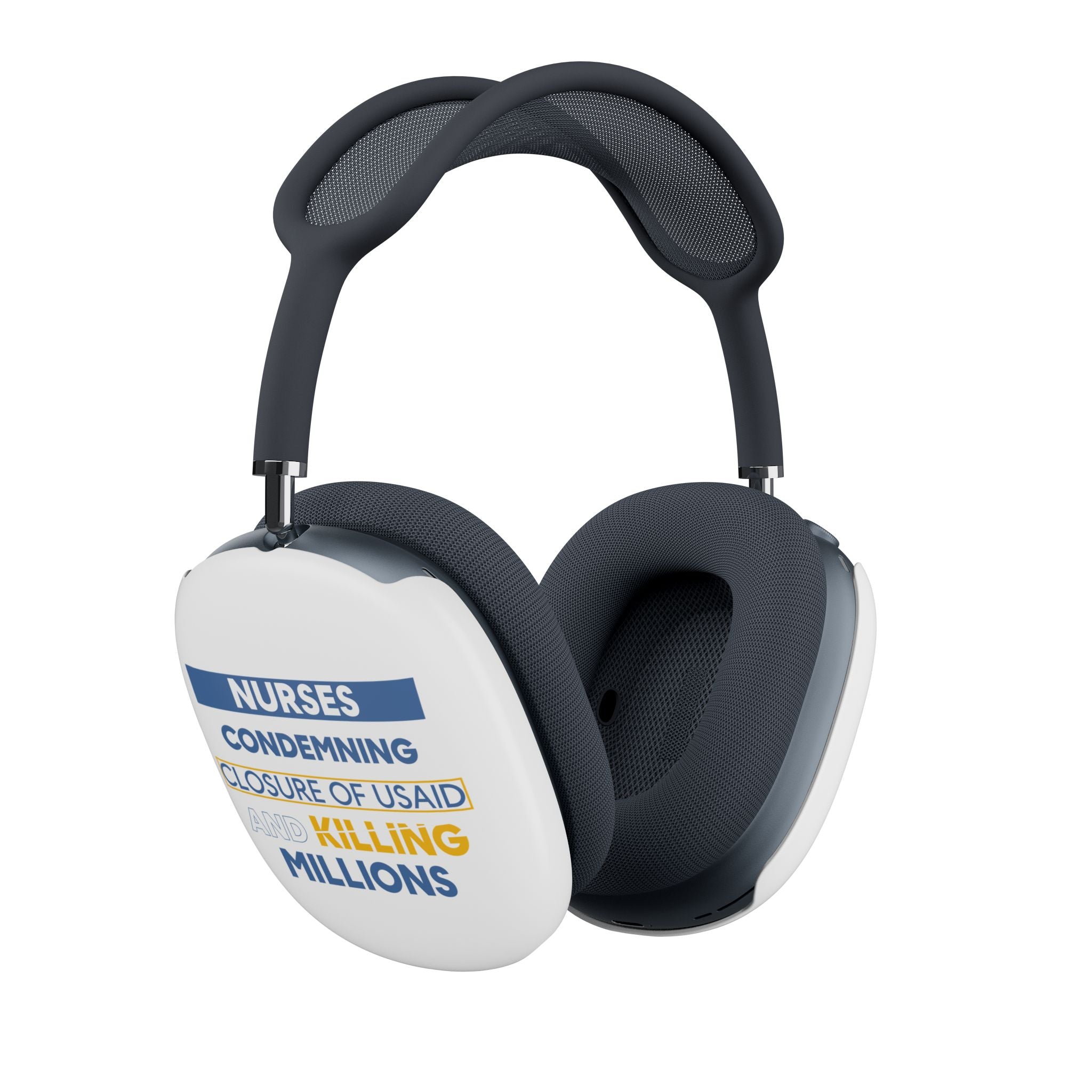 Unisex AirPods Max Cases - Nurses Condemning Closure of USAID (right) - Nurses For NIH CDC FEMA USAID And YOU (left) - 100% polycarbonate - NFG-AP-01