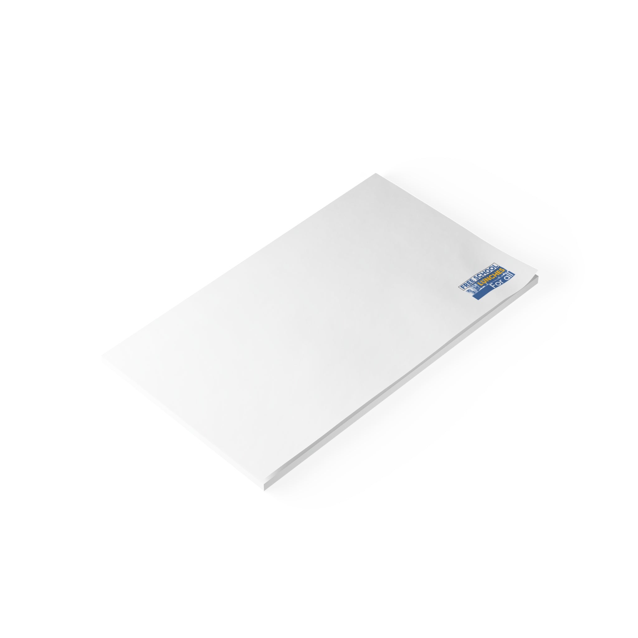 Post-it® Note Pads - Free School Lunches For All (front) - 75.2 gsm white uncoated paper - NAH-NP-3M