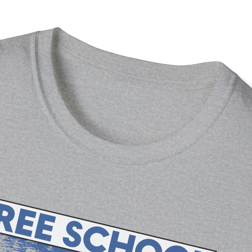 Unisex Lightweight fabric T-Shirt - Free School Lunches For All (front) - Nurses Against The Rich Starving The Poor (back) - 100% ring-spun cotton - NAH-T-G64000