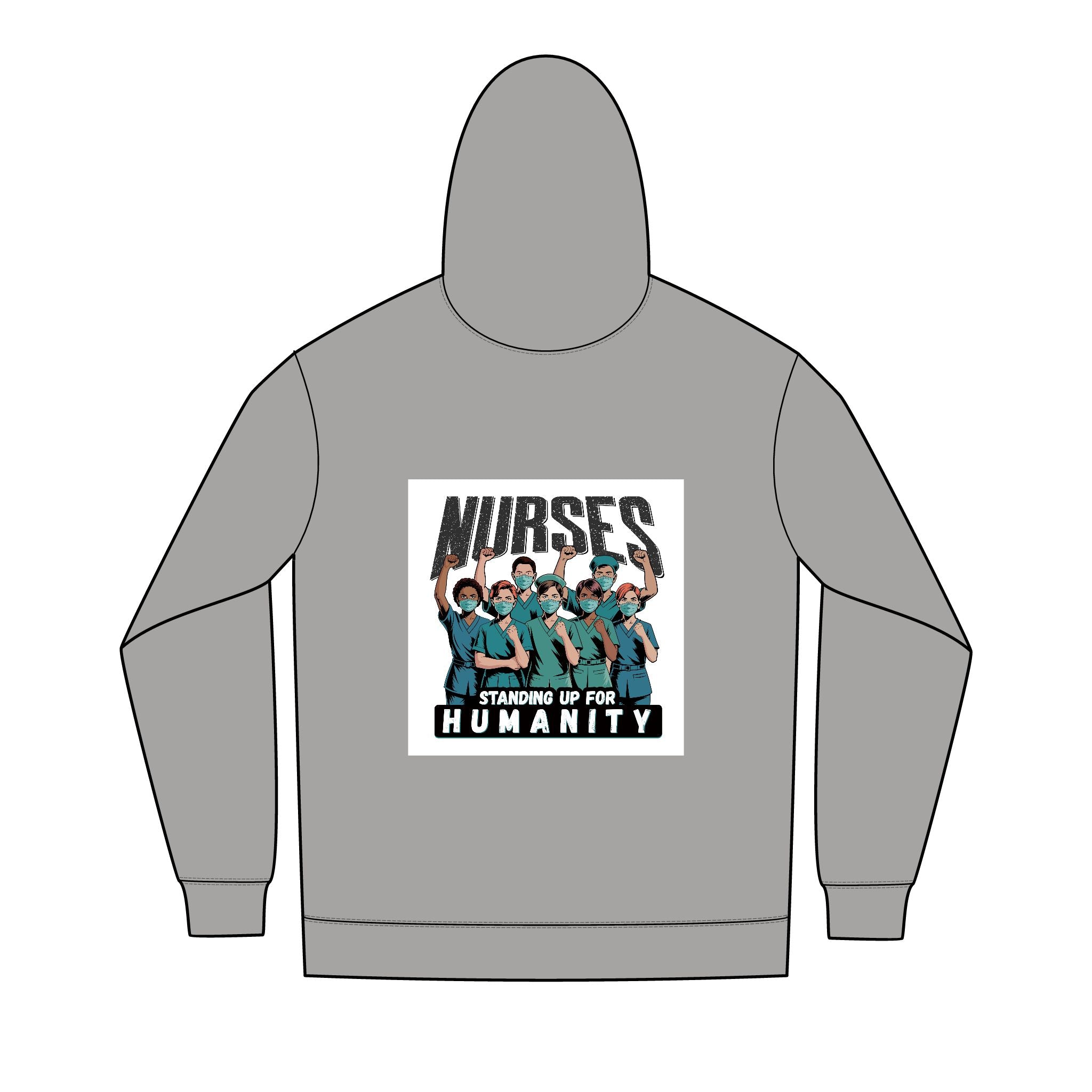 Men's Medium-heavy fabric Full-Zip Hoodie - Nurses For Healing The Nation (front) -  Nurses Standing Up For humanity (back) - 60% recycled cotton, 40% recycled polyester - NFH-Z-DT8102