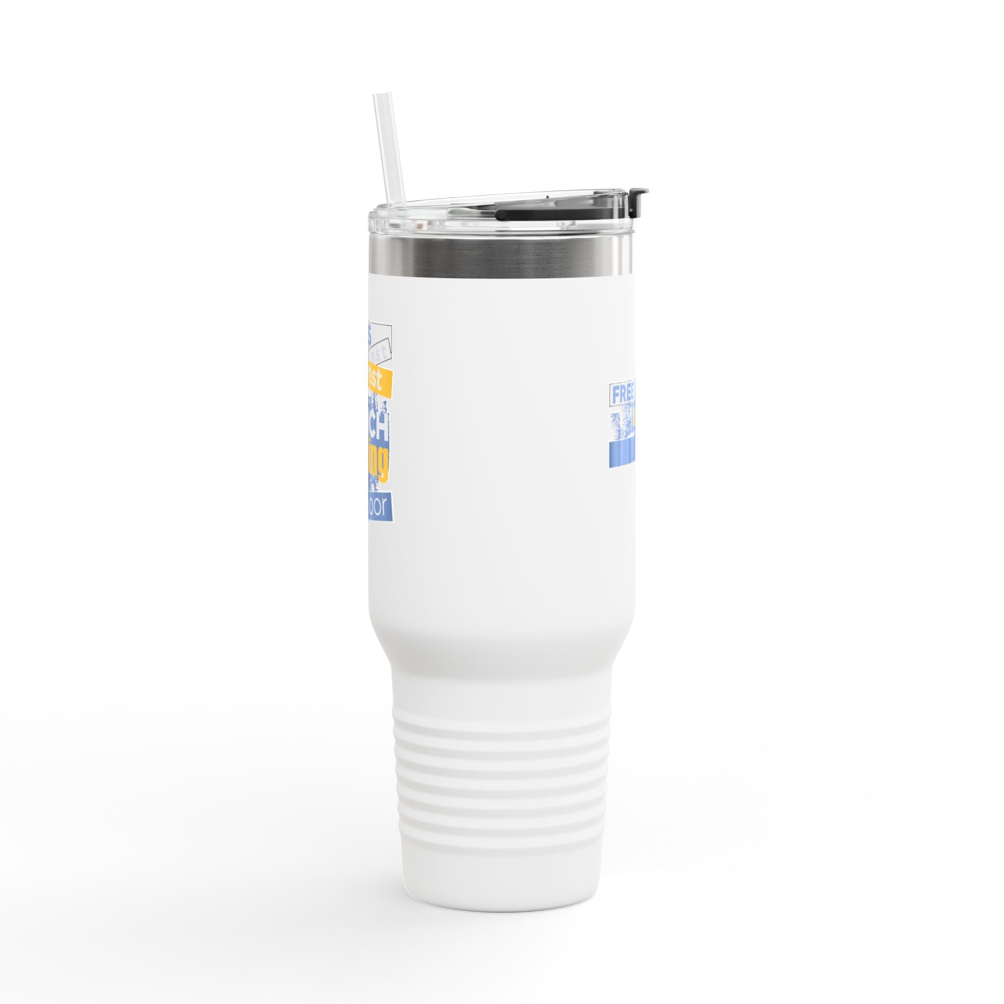 Travel Mug - Free School Lunches For All (front) - Nurses Against The Rich Starving The Poor (back) - 100% stainless steel (body) - NAH-TM-40oz