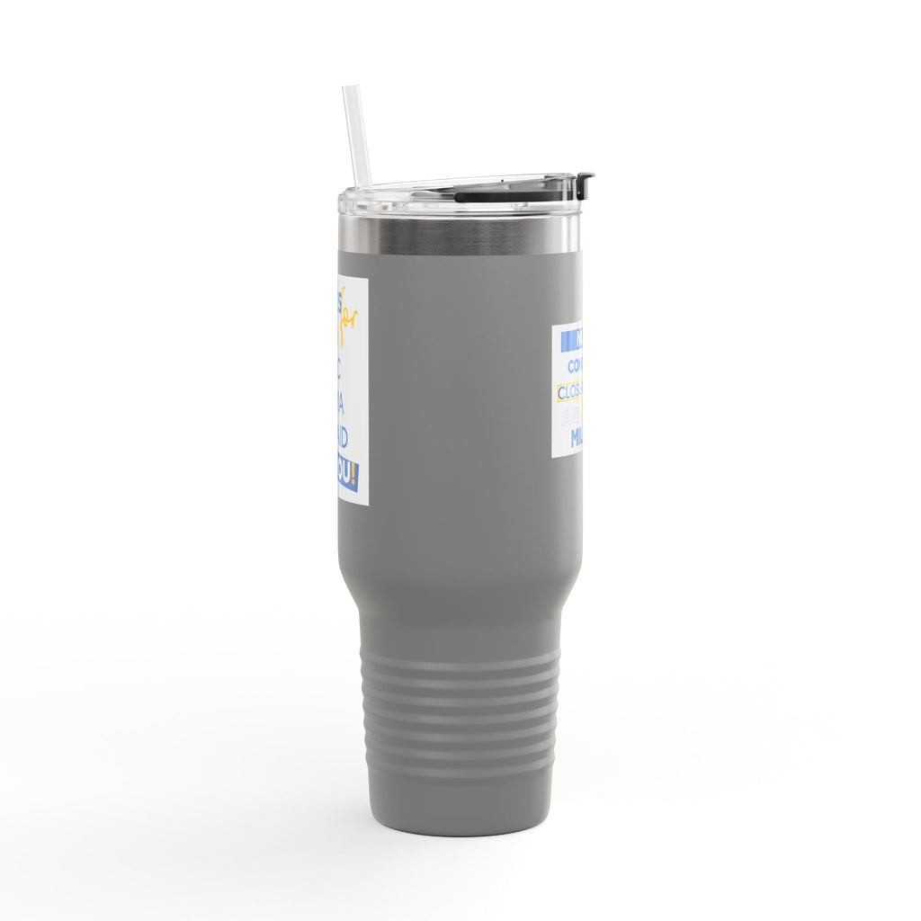 Travel Mug - Nurses Condemning Closure of USAID (front) - Nurses For NIH CDC FEMA USAID And YOU (back) - 100% stainless steel (body) - NFG-TM-40oz