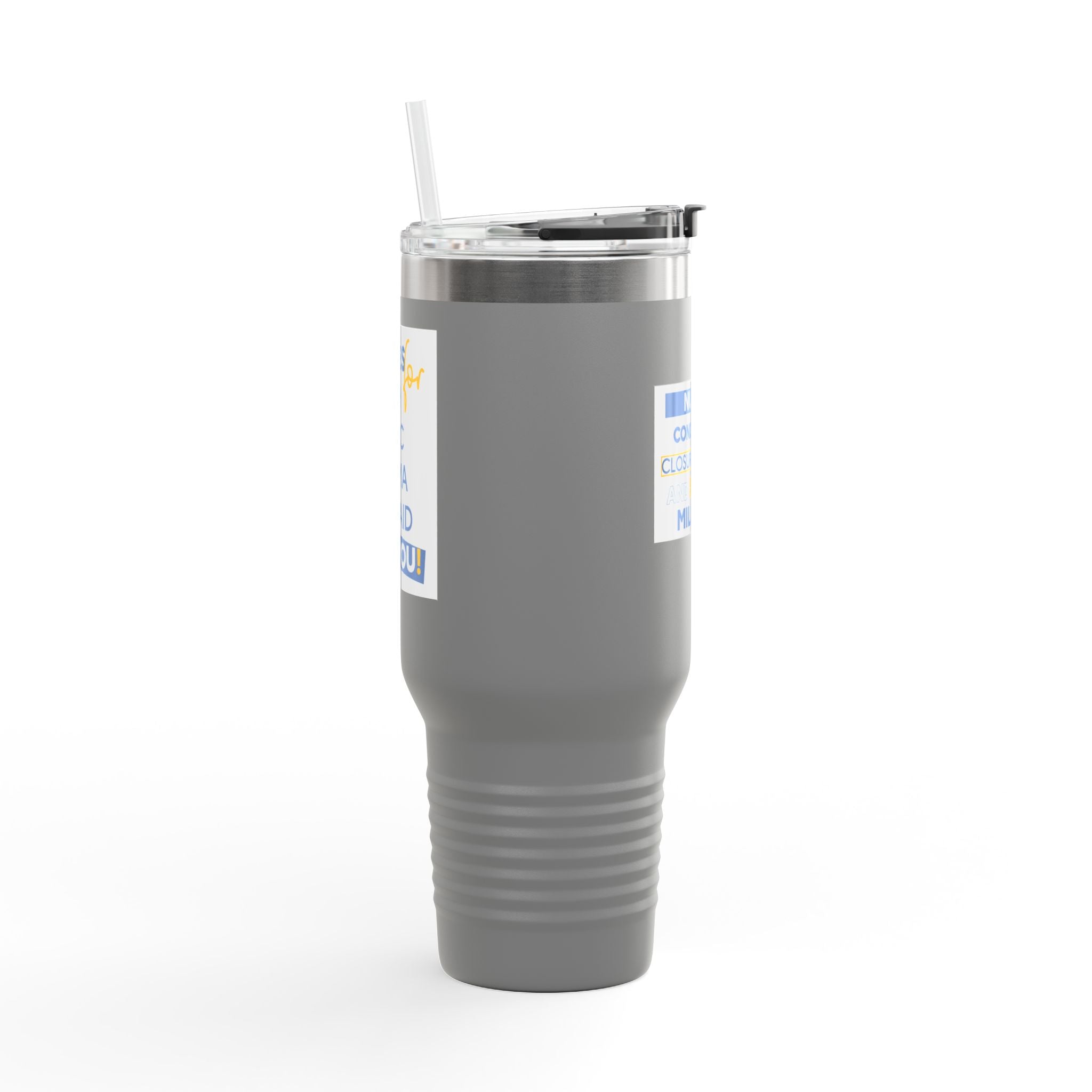 Travel Mug - Nurses Condemning Closure of USAID (front) - Nurses For NIH CDC FEMA USAID And YOU (back) - 100% stainless steel (body) - NFG-TM-40oz