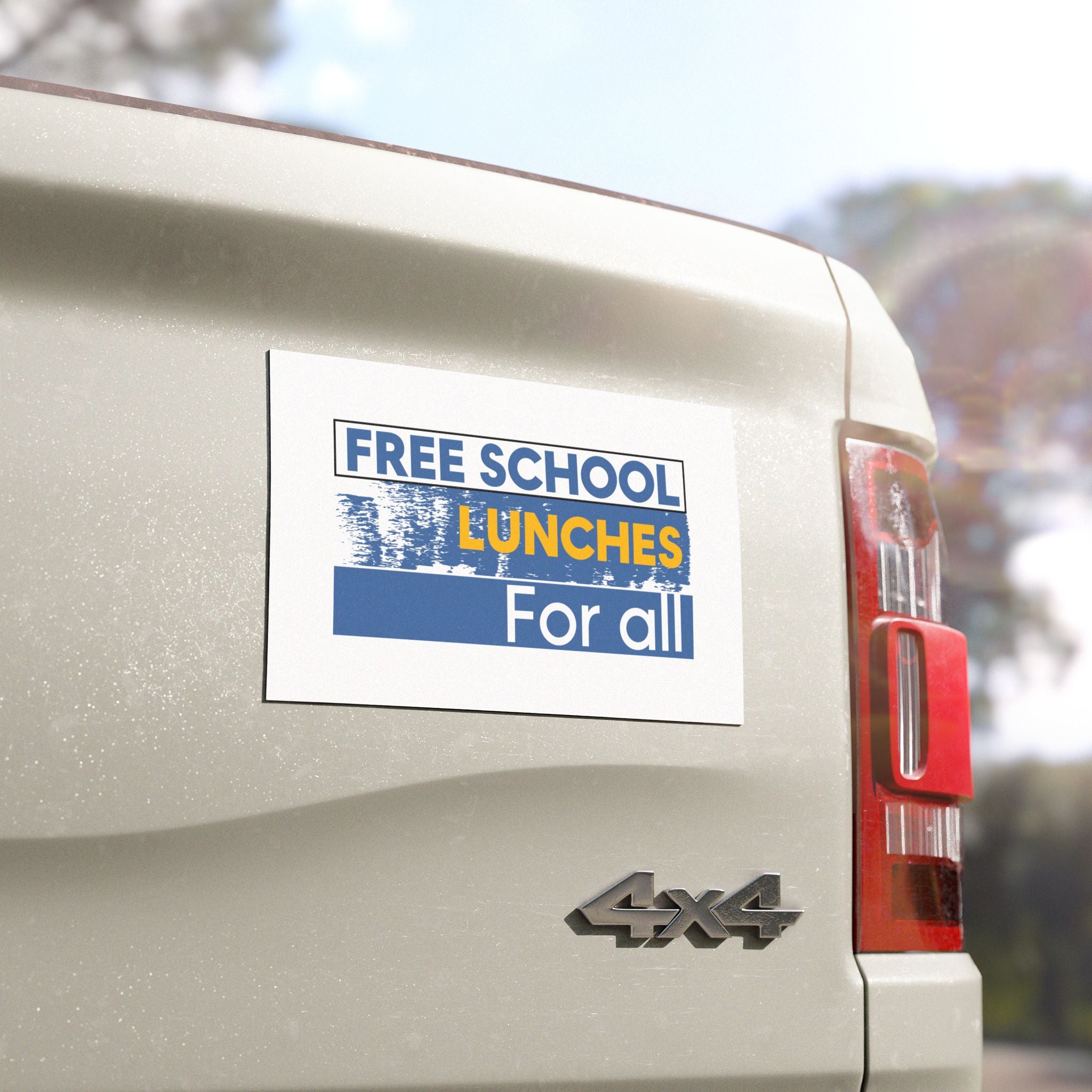 Car Magnets - Free School Lunches For All (front) - Magnetic White base and matte finish - NAH-CA-01