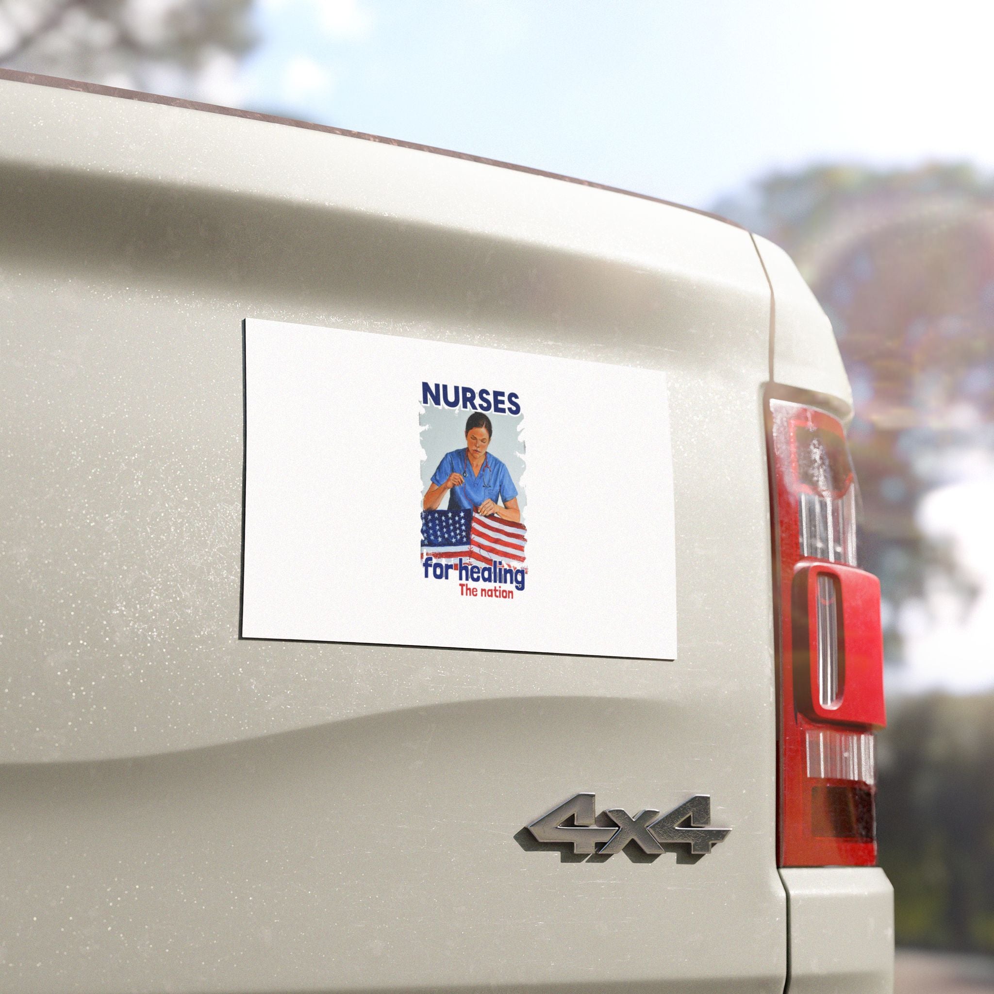 Car Magnets - Nurses For Healing The Nation (front) - Magnetic White base and matte finish - NFH-CA-01