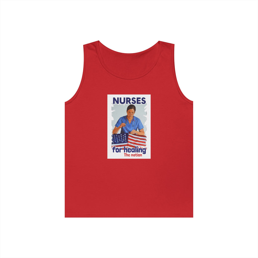 Unisex Medium fabric Cotton Tank Top - Nurses For Healing The Nation (front) - Nurses Standing Up For Humanity (back) - 100% cotton - NFH-K-G5200