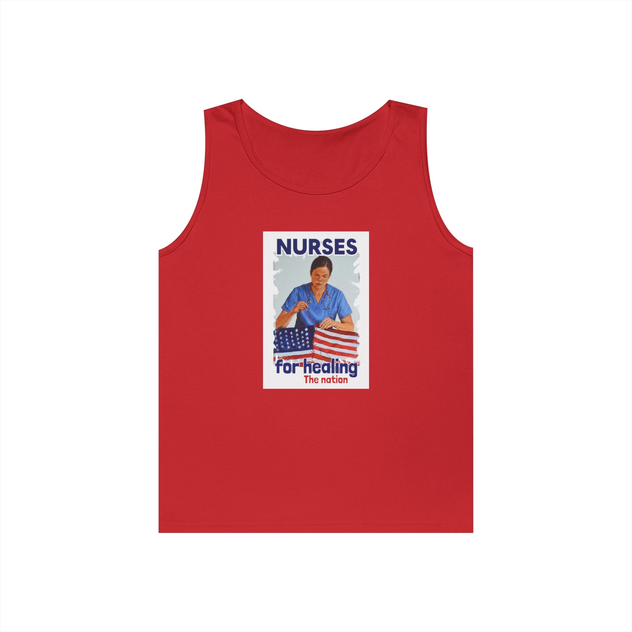Unisex Medium fabric Cotton Tank Top - Nurses For Healing The Nation (front) - Nurses Standing Up For Humanity (back) - 100% cotton - NFH-K-G5200