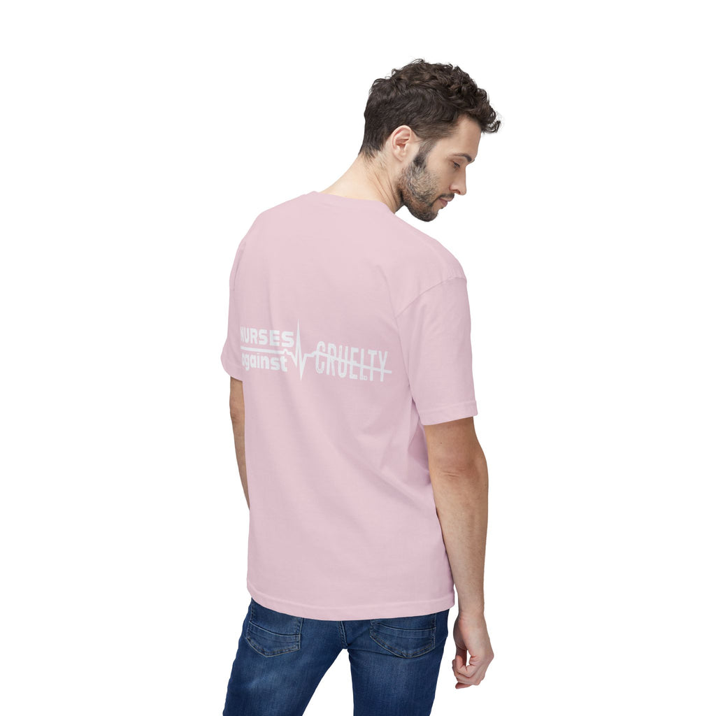 Unisex Midweight T-shirt, Nurses Against Fascism (front) - Nurses Against Cruelty (back) - 100% Polyster - NAF-T-BS5040