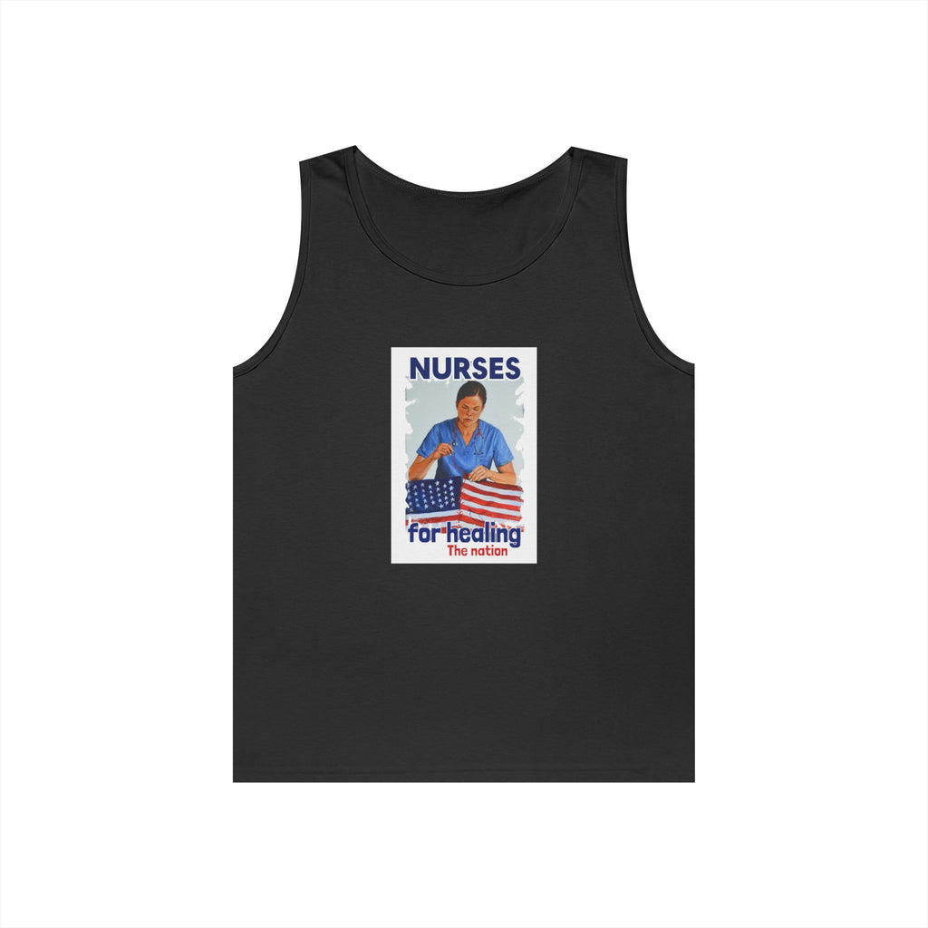 Unisex Medium fabric Cotton Tank Top - Nurses For Healing The Nation (front) - Nurses Standing Up For Humanity (back) - 100% cotton - NFH-K-G5200