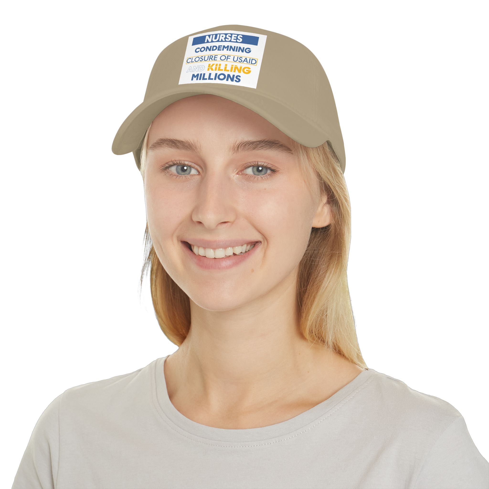 Unisex Baseball Cap - Nurses Condemning Closure of USAID (front) - 100% Cotton Twill - NFG-B-18-253