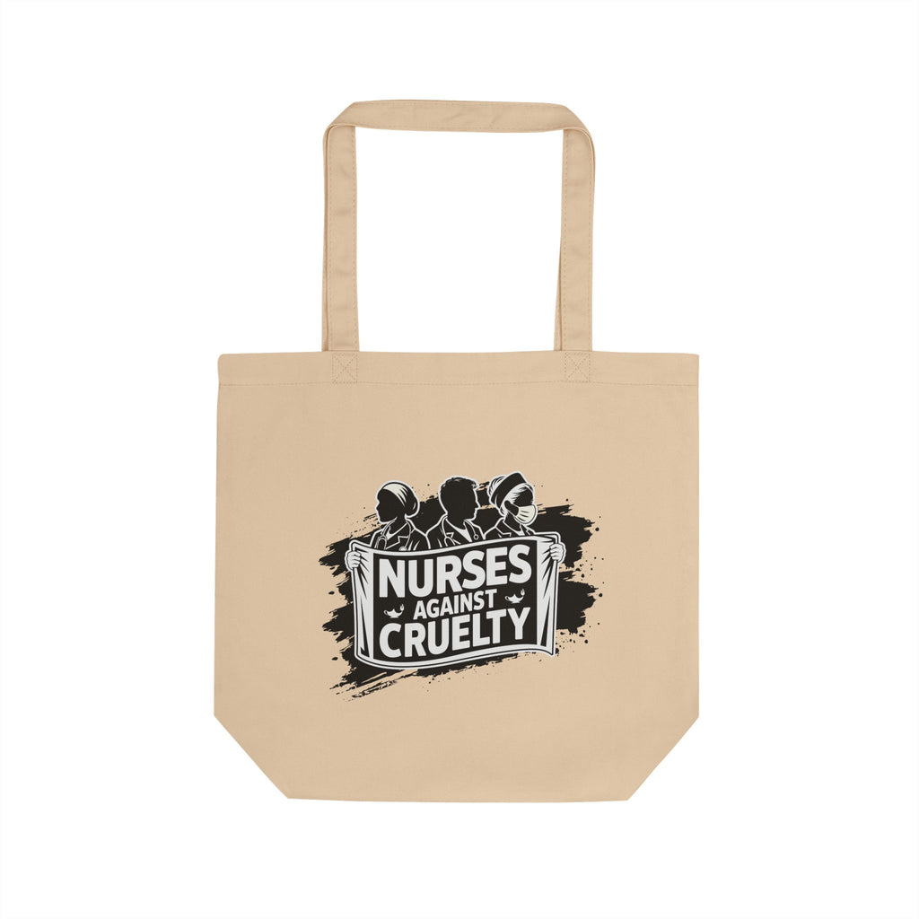 Eco Tote Bag - Nurses Against Fascism (front) - Nurses Against Cruelty (back) - 100% certified organic cotton twill - NAF-TB-EC8000