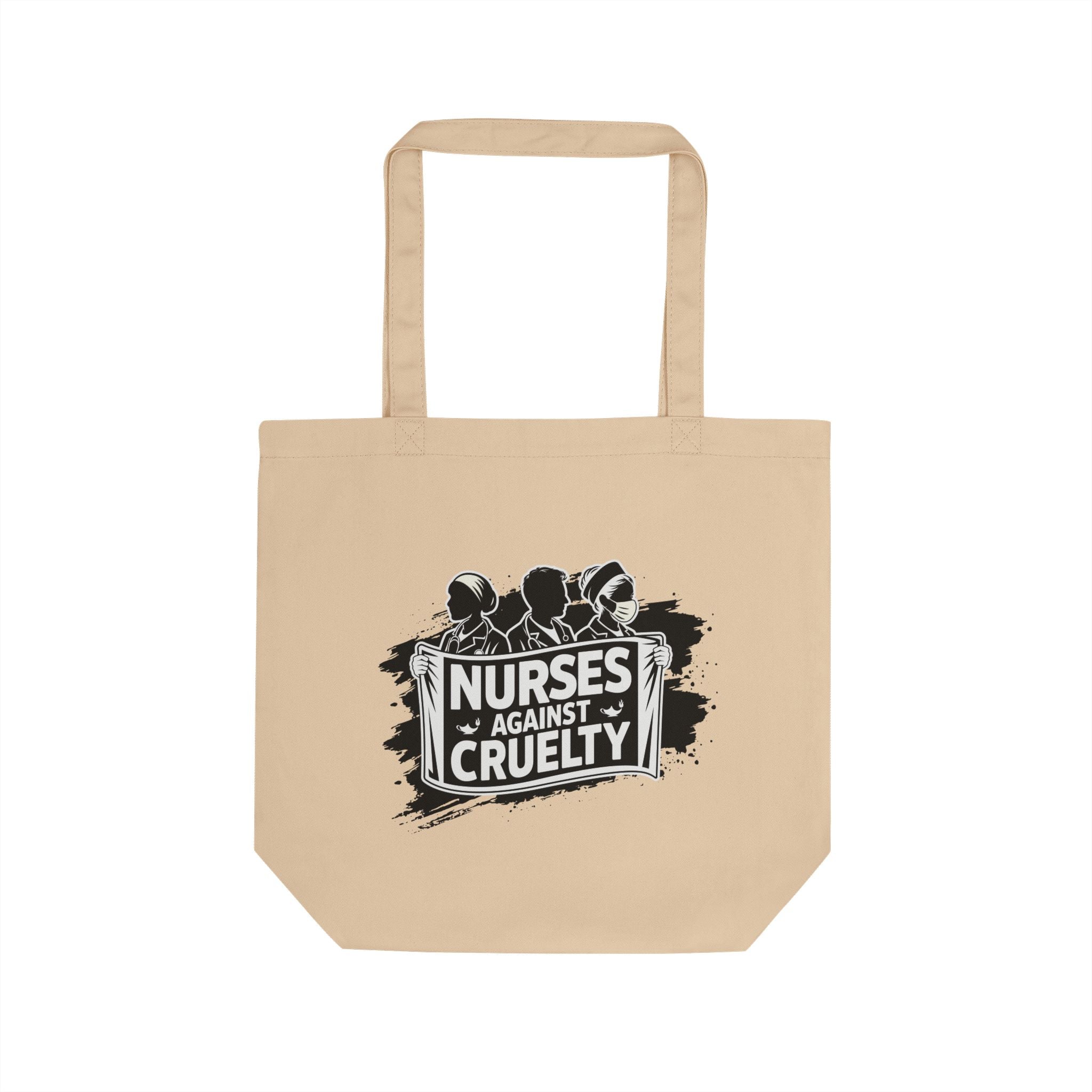 Eco Tote Bag - Nurses Against Fascism (front) - Nurses Against Cruelty (back) - 100% certified organic cotton twill - NAF-TB-EC8000