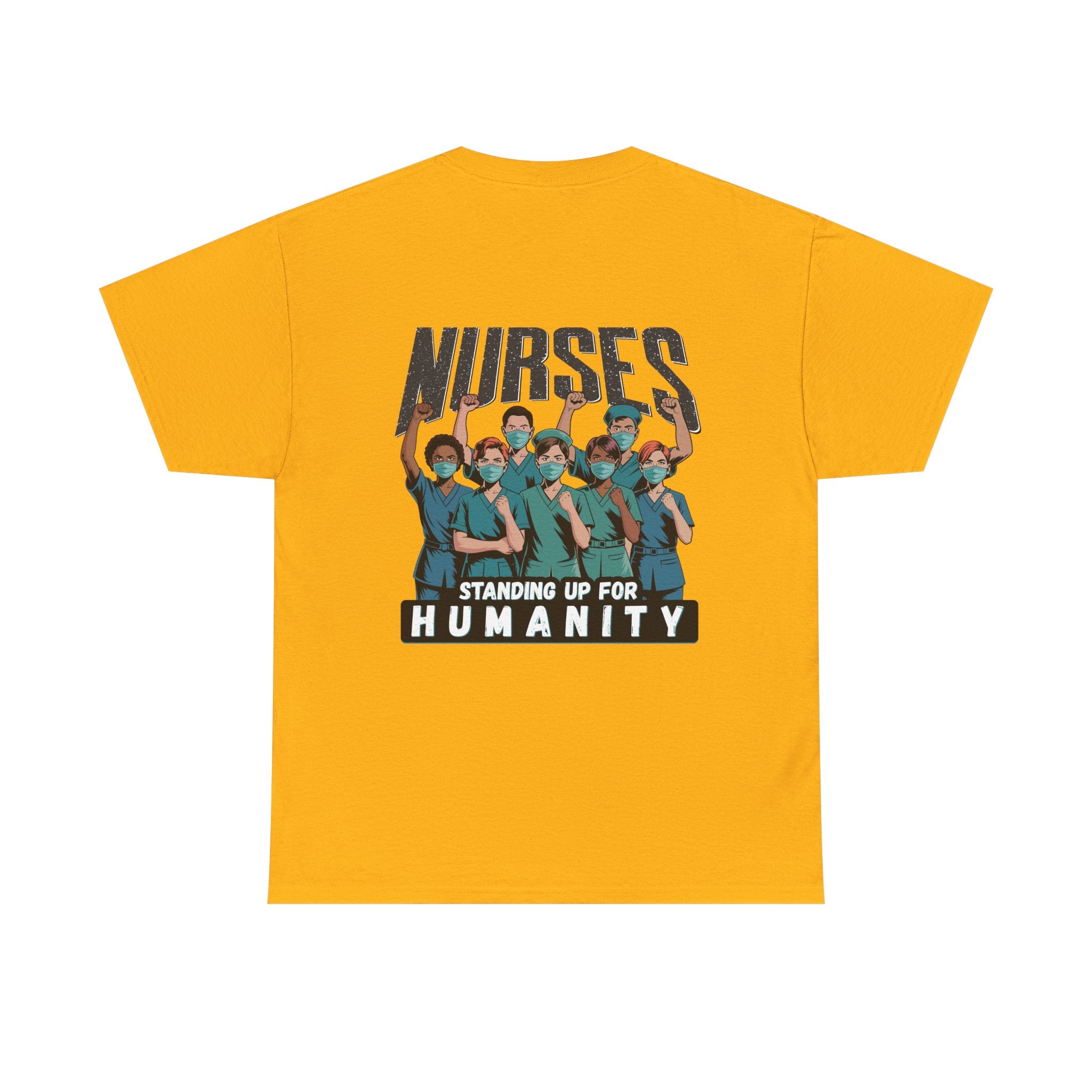 Unisex Medium fabric Cotton Tee - Nurses For Healing The Nation (front) - Nurses Standing Up For Humanity (back) - 100% cotton - NFH-T-G5000