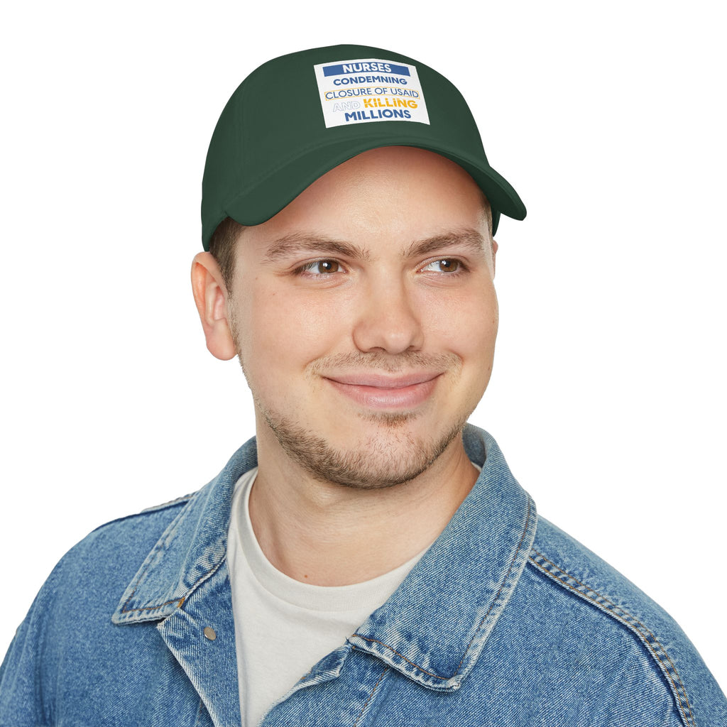 Unisex Baseball Cap - Nurses Condemning Closure of USAID (front) - 100% Cotton Twill - NFG-B-18-253