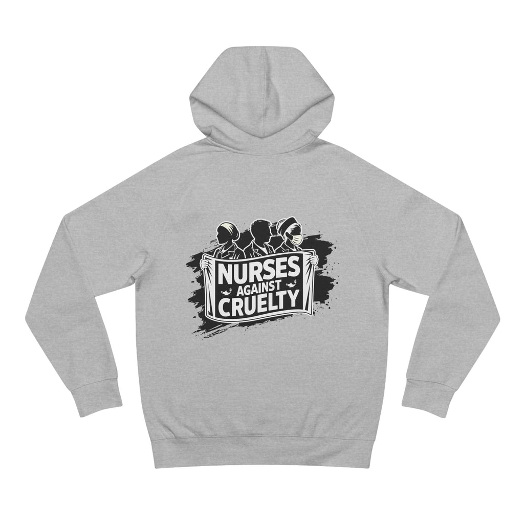 Unisex Mid-weight Hoodie - Nurses Against Fascism (front) - Nurses Against Cruelty (back) - 80% cotton, 20% polyester - NAF-H-AC5101
