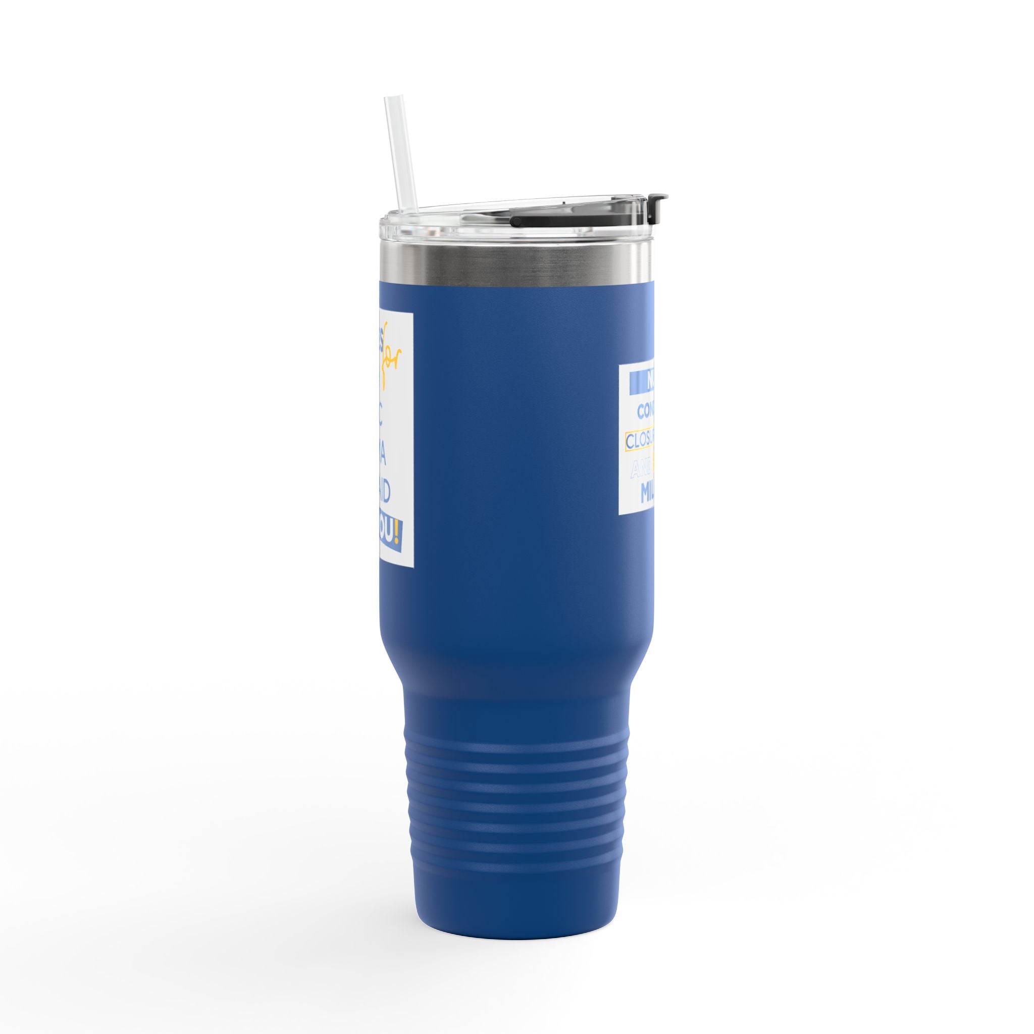 Travel Mug - Nurses Condemning Closure of USAID (front) - Nurses For NIH CDC FEMA USAID And YOU (back) - 100% stainless steel (body) - NFG-TM-40oz