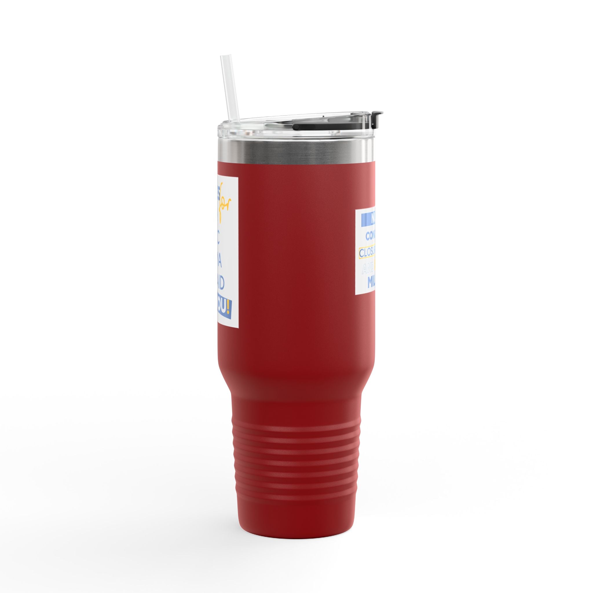 Travel Mug - Nurses Condemning Closure of USAID (front) - Nurses For NIH CDC FEMA USAID And YOU (back) - 100% stainless steel (body) - NFG-TM-40oz