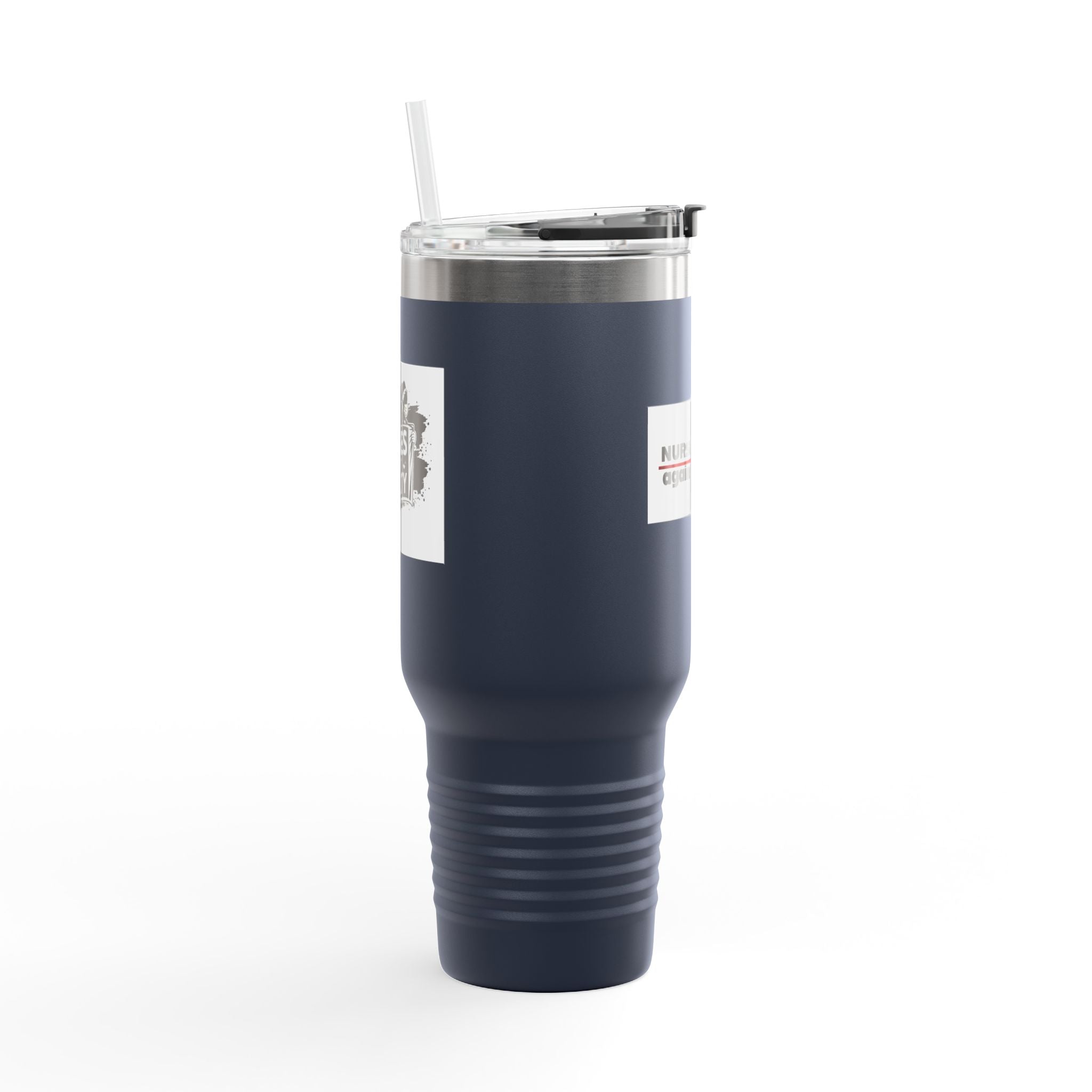 Travel Mug - Nurses Against Fascism (right) - Nurses Against Cruelty (left) - 100% stainless steel (body) - NAF-TM-40oz