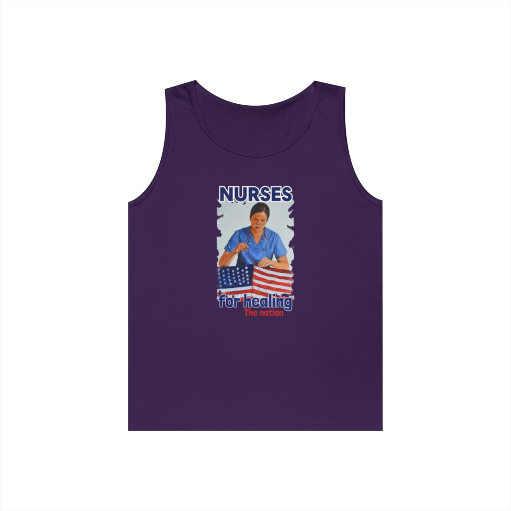 Unisex Medium fabric Cotton Tank Top - Nurses For Healing The Nation (front) - Nurses Standing Up For Humanity (back) - 100% cotton - NFH-K-G5200