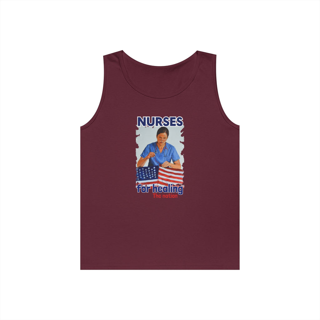 Unisex Medium fabric Cotton Tank Top - Nurses For Healing The Nation (front) - Nurses Standing Up For Humanity (back) - 100% cotton - NFH-K-G5200