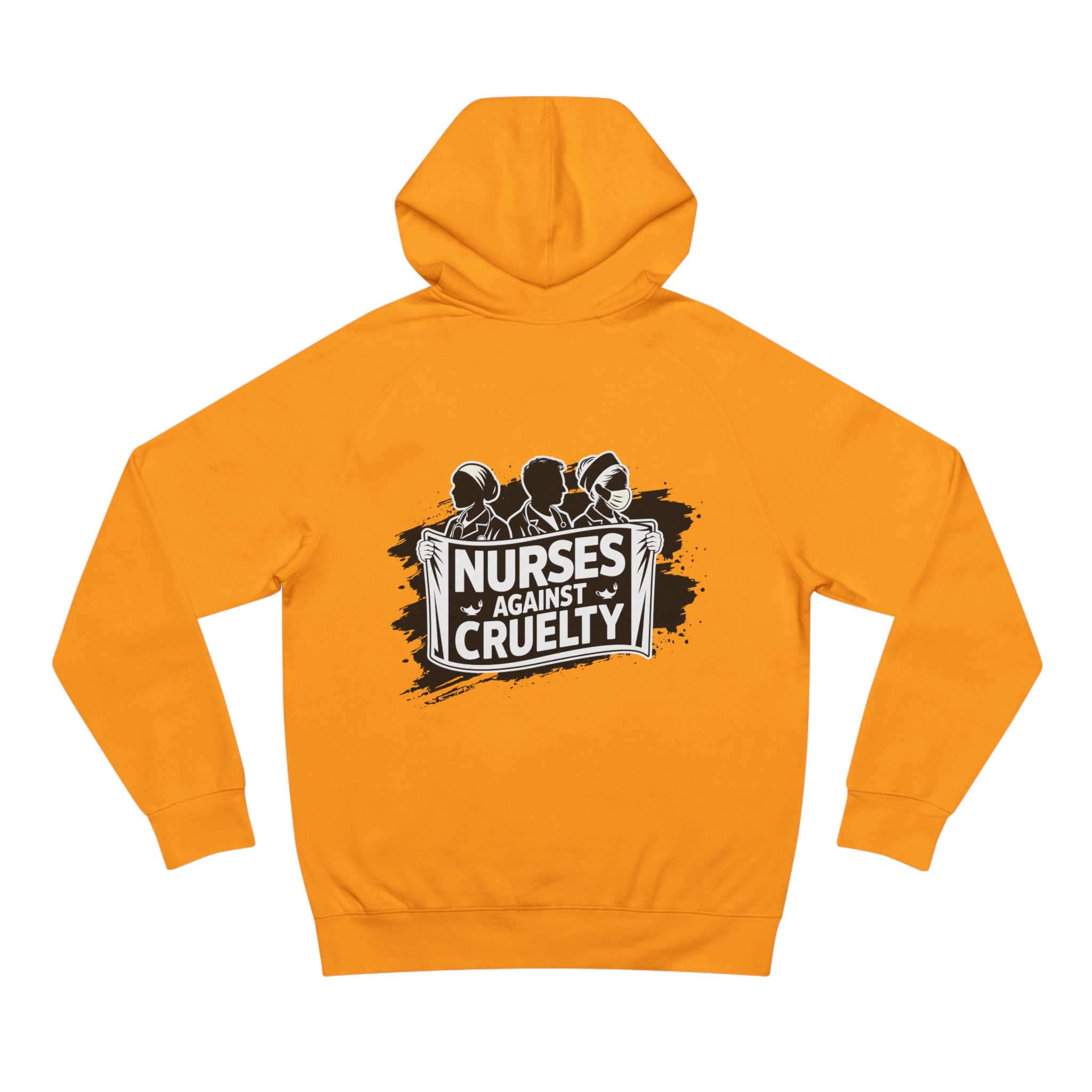 Unisex Mid-weight Hoodie - Nurses Against Fascism (front) - Nurses Against Cruelty (back) - 80% cotton, 20% polyester - NAF-H-AC5101