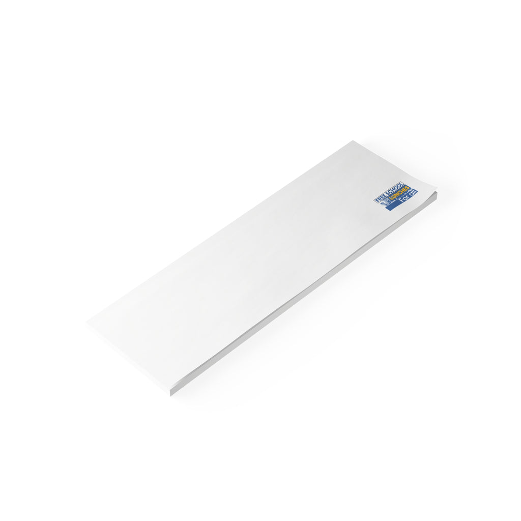 Post-it® Note Pads - Free School Lunches For All (front) - 75.2 gsm white uncoated paper - NAH-NP-3M
