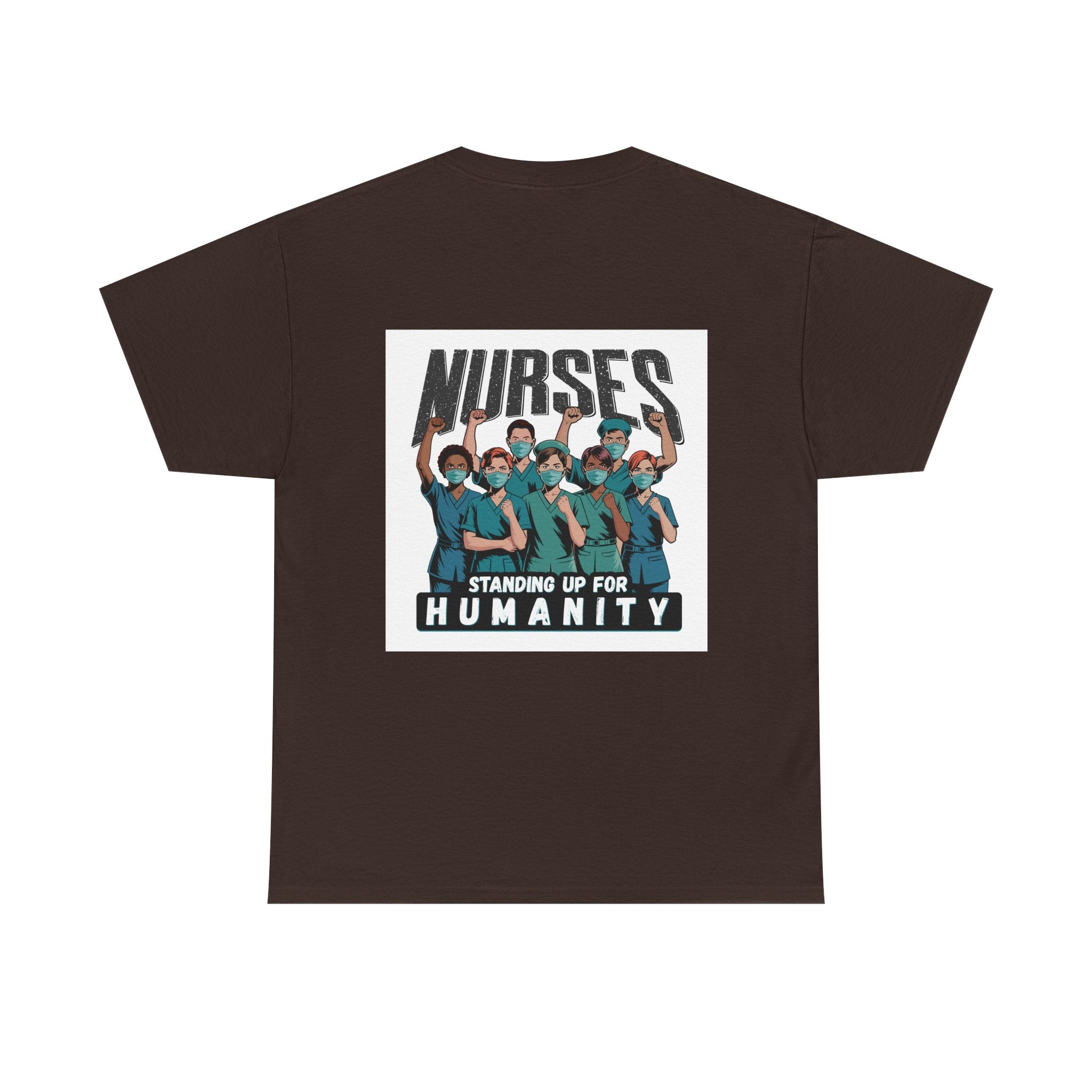 Unisex Medium fabric Cotton Tee - Nurses For Healing The Nation (front) - Nurses Standing Up For Humanity (back) - 100% cotton - NFH-T-G5000