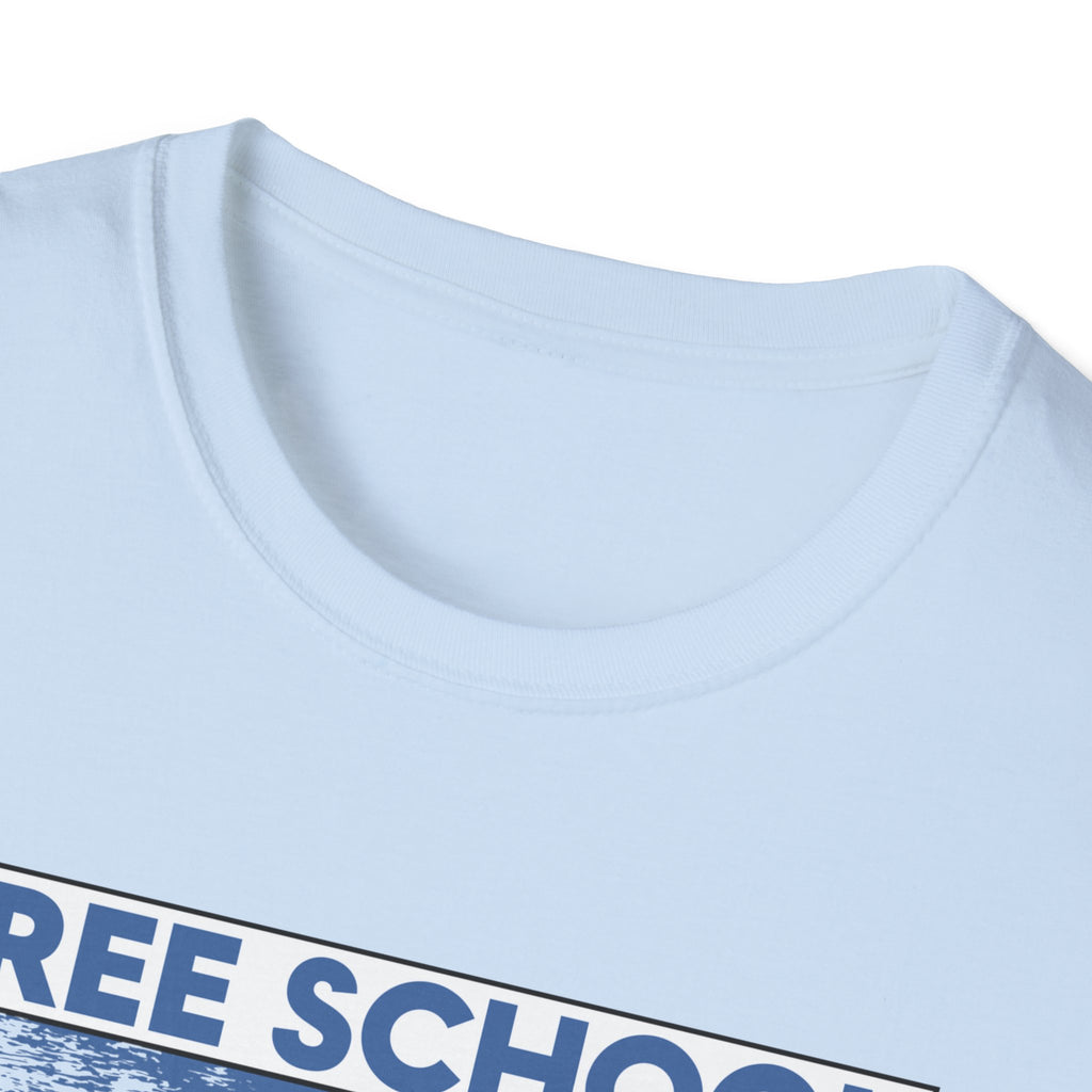 Unisex Lightweight fabric T-Shirt - Free School Lunches For All (front) - Nurses Against The Rich Starving The Poor (back) - 100% ring-spun cotton - NAH-T-G64000