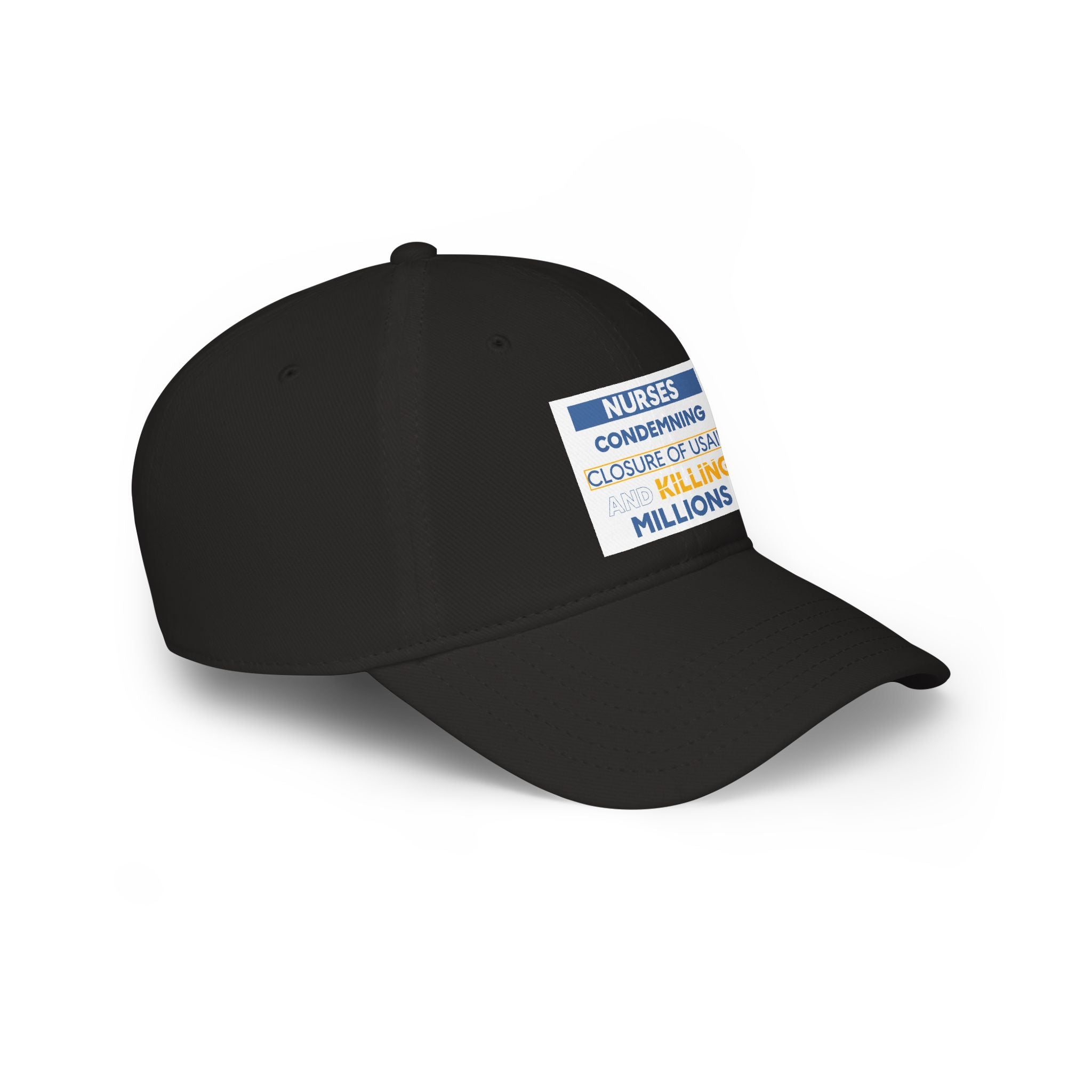 Unisex Baseball Cap - Nurses Condemning Closure of USAID (front) - 100% Cotton Twill - NFG-B-18-253