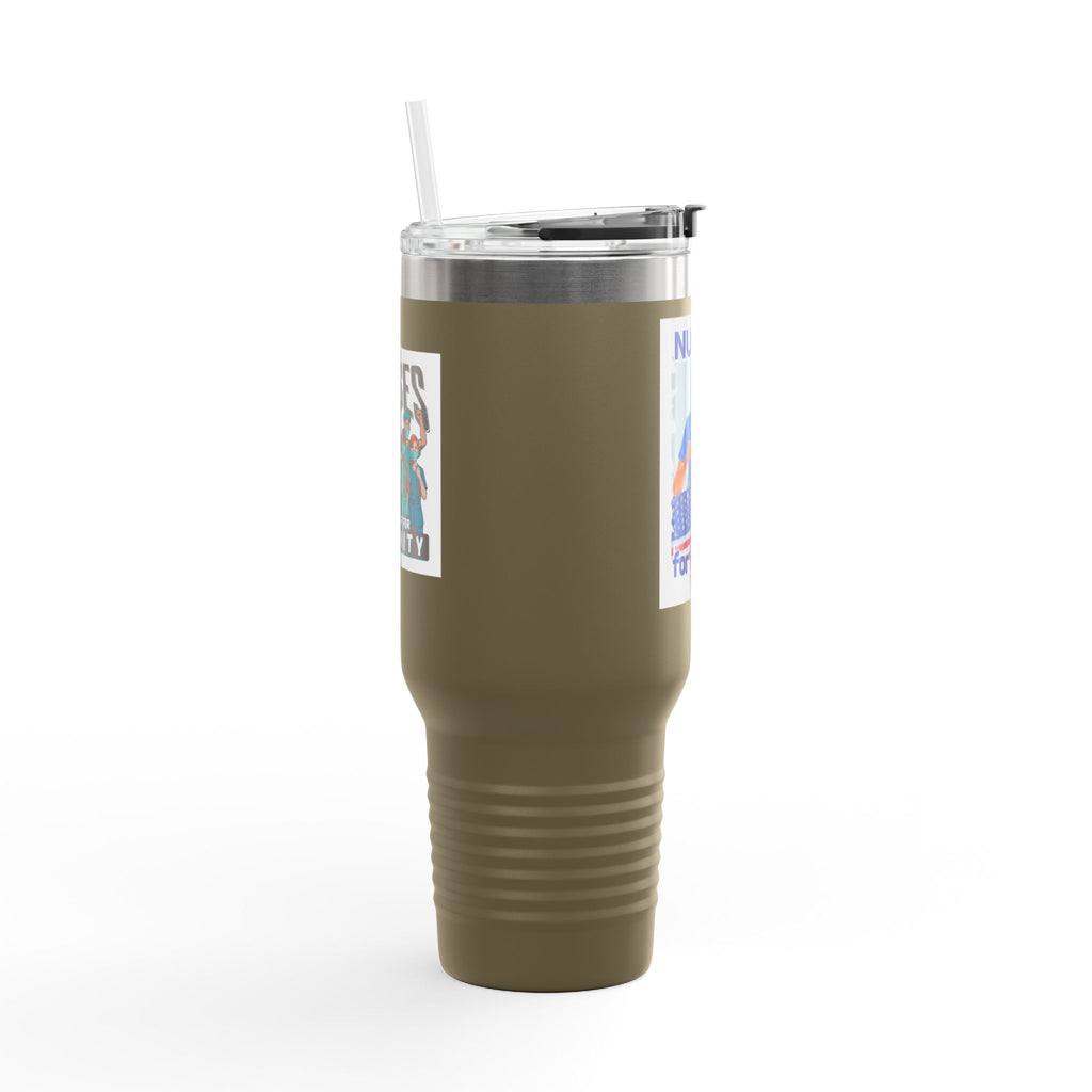 Travel Mug - Nurses For Healing The Nation (front) - Nurses Standing Up For Humanity (back) - 100% stainless steel (body) - NFH-TM-40oz