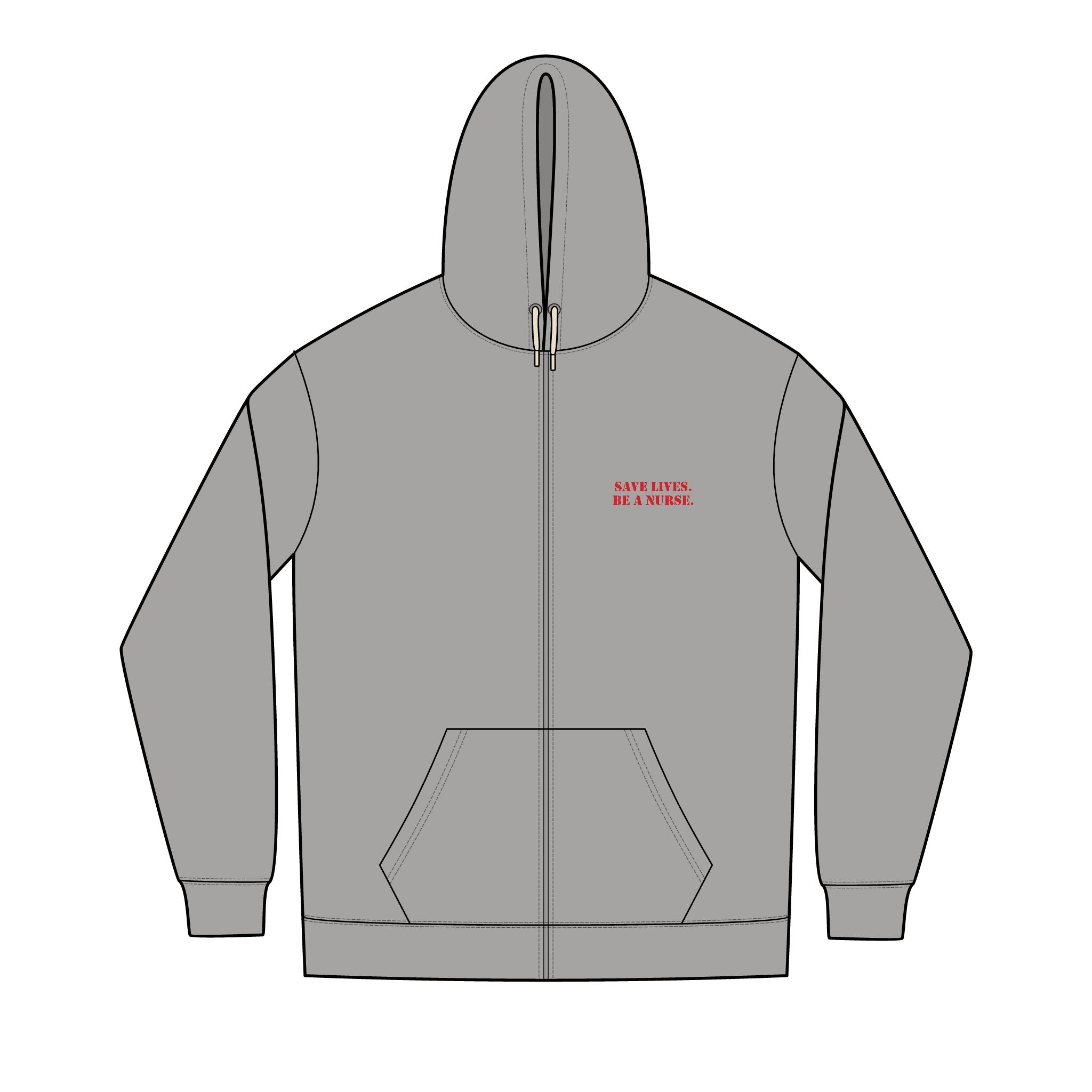 Men's District® Medium-heavy fabric Full-Zip Hoodie - Save Lives Be A Nurse (front) - Not Your Mom (back) - 60% recycled cotton, 40% recycled polyester - SLA-Z-DT8102
