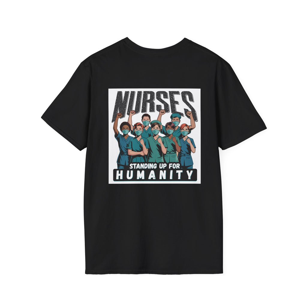 Unisex Lightweight fabric T-Shirt - Nurses For Healing The Nation (front) - Nurses Standing Up For Humanity (back) - 100% ring-spun cotton - NFH-T-G64000