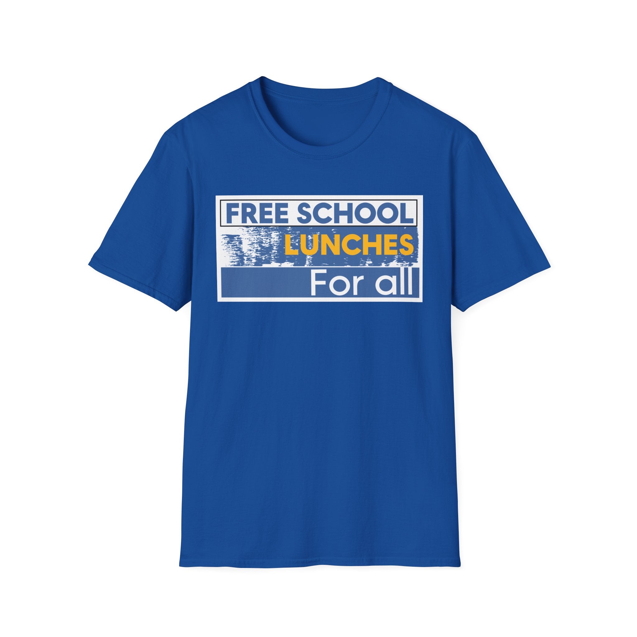 Unisex Lightweight fabric T-Shirt - Free School Lunches For All (front) - Nurses Against The Rich Starving The Poor (back) - 100% ring-spun cotton - NAH-T-G64000