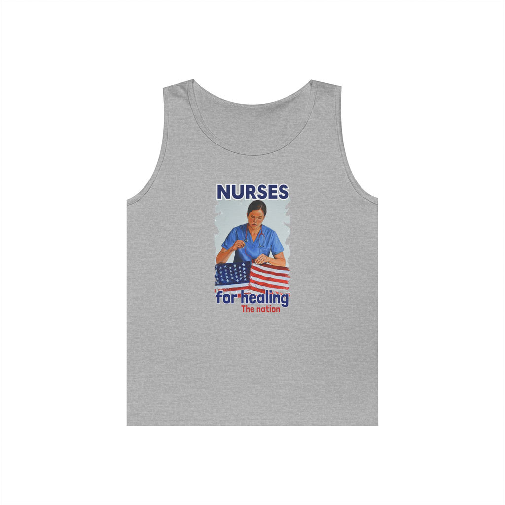 Unisex Medium fabric Cotton Tank Top - Nurses For Healing The Nation (front) - Nurses Standing Up For Humanity (back) - 100% cotton - NFH-K-G5200
