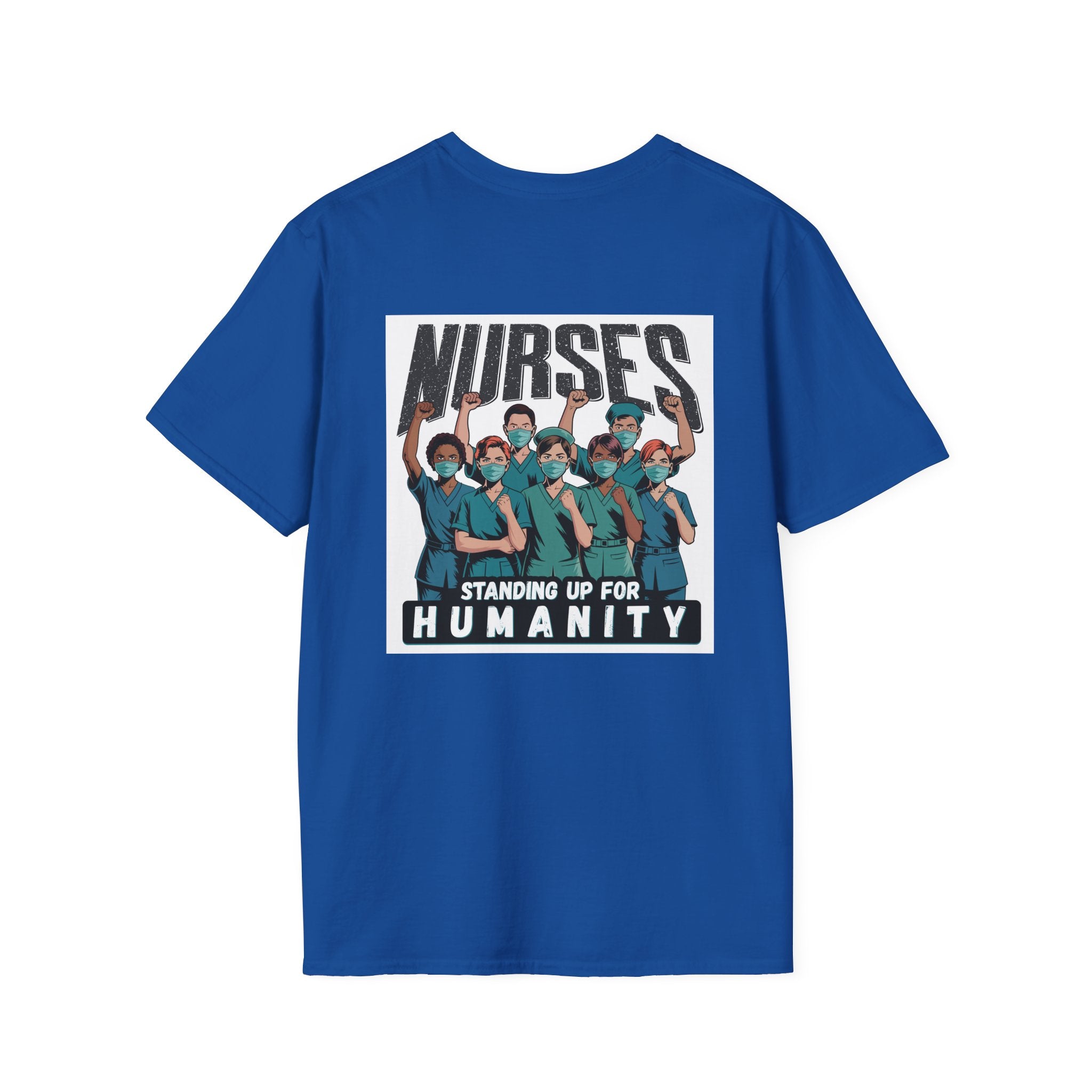 Unisex Lightweight fabric T-Shirt - Nurses For Healing The Nation (front) - Nurses Standing Up For Humanity (back) - 100% ring-spun cotton - NFH-T-G64000