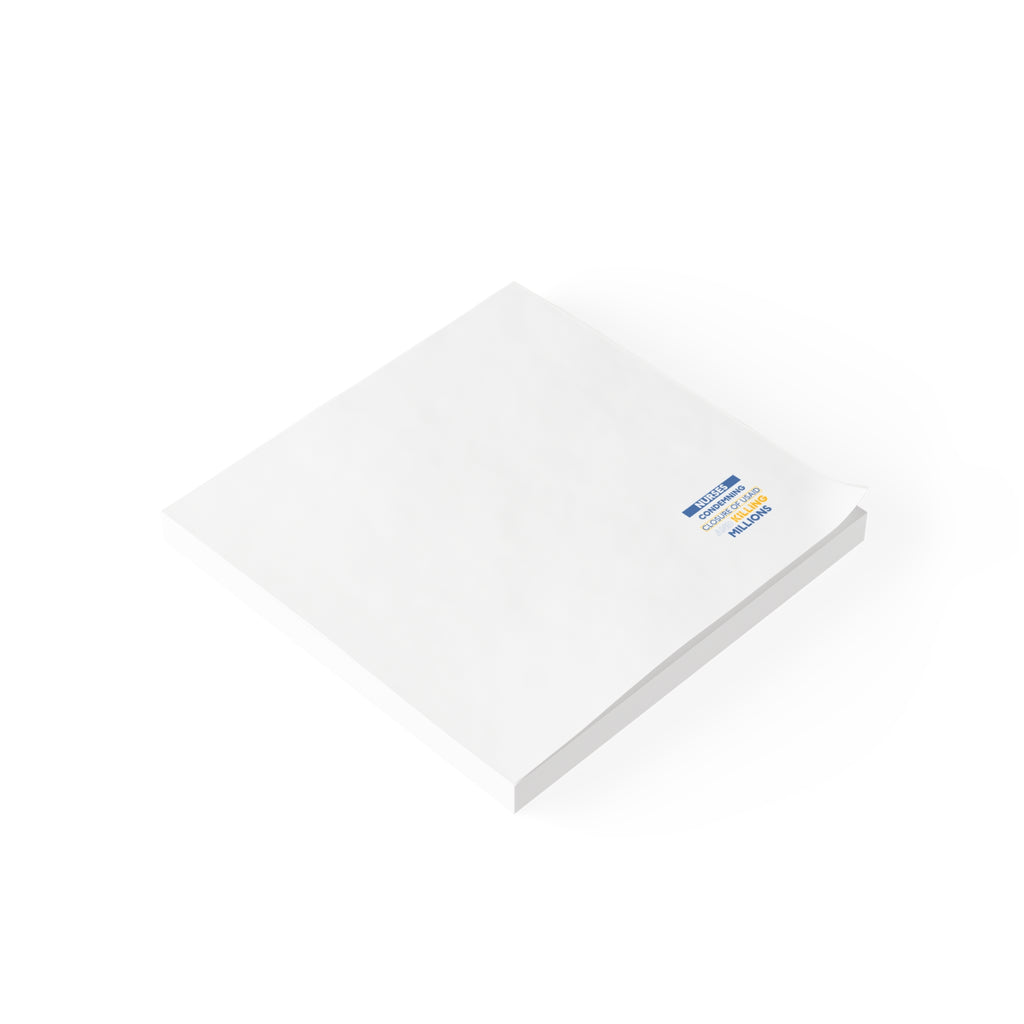 Post-it® Note Pads - Nurses Condemning Closure of USAID (front) - 75.2 gsm white uncoated paper - NFG-NP-3M