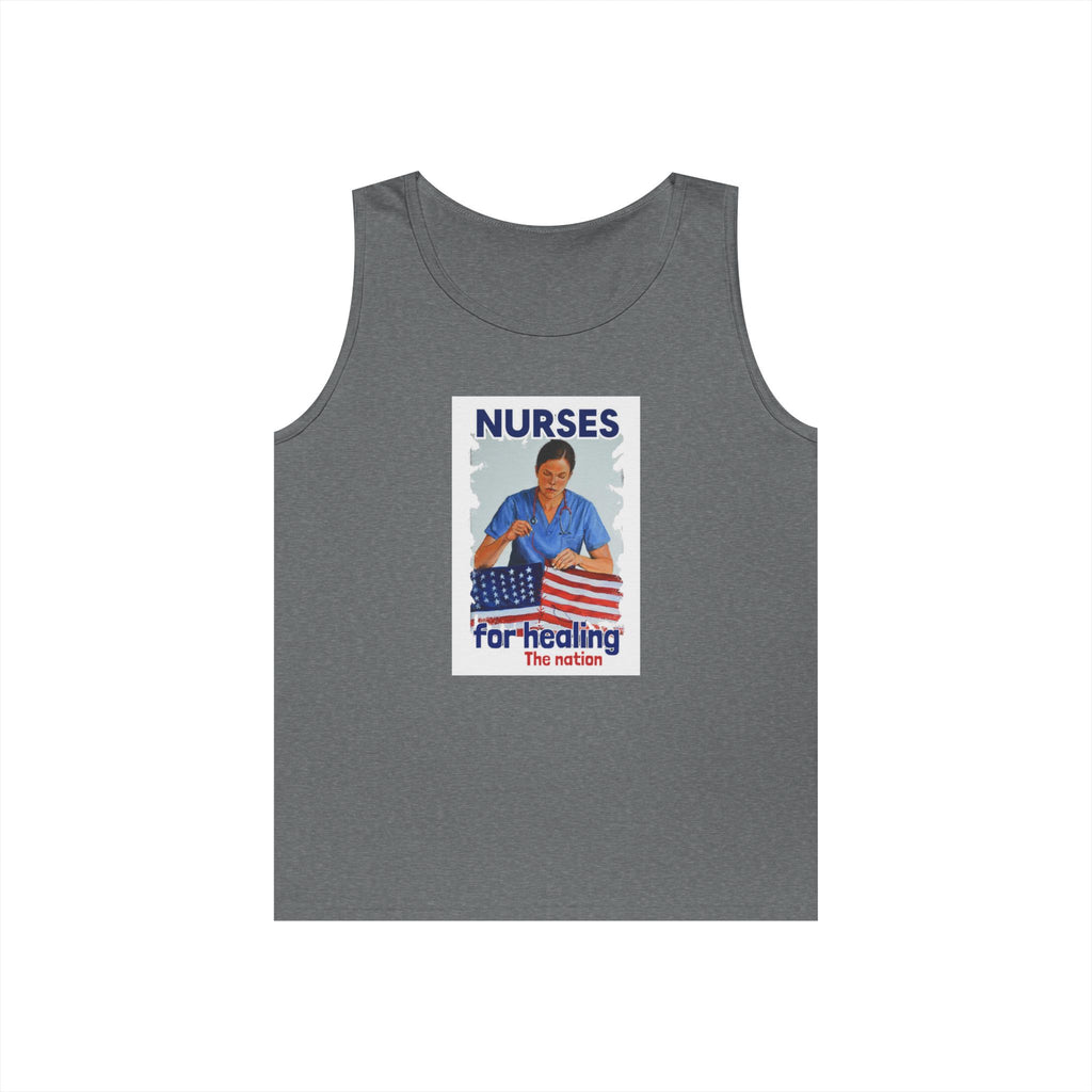 Unisex Medium fabric Cotton Tank Top - Nurses For Healing The Nation (front) - Nurses Standing Up For Humanity (back) - 100% cotton - NFH-K-G5200