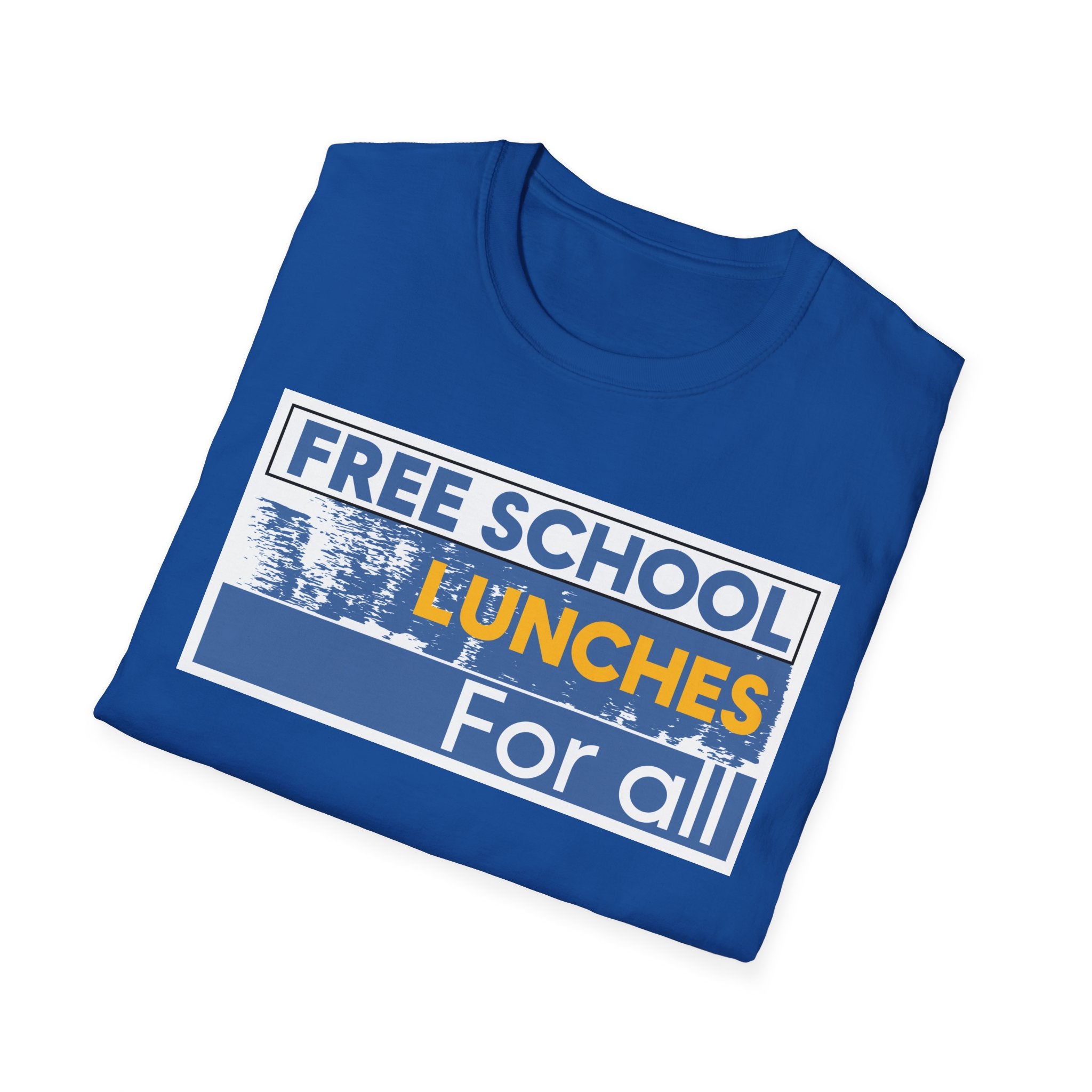 Unisex Lightweight fabric T-Shirt - Free School Lunches For All (front) - Nurses Against The Rich Starving The Poor (back) - 100% ring-spun cotton - NAH-T-G64000