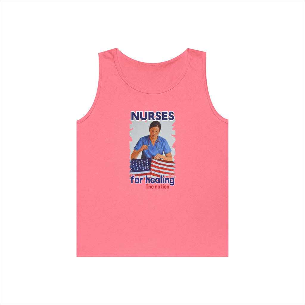 Unisex Medium fabric Cotton Tank Top - Nurses For Healing The Nation (front) - Nurses Standing Up For Humanity (back) - 100% cotton - NFH-K-G5200