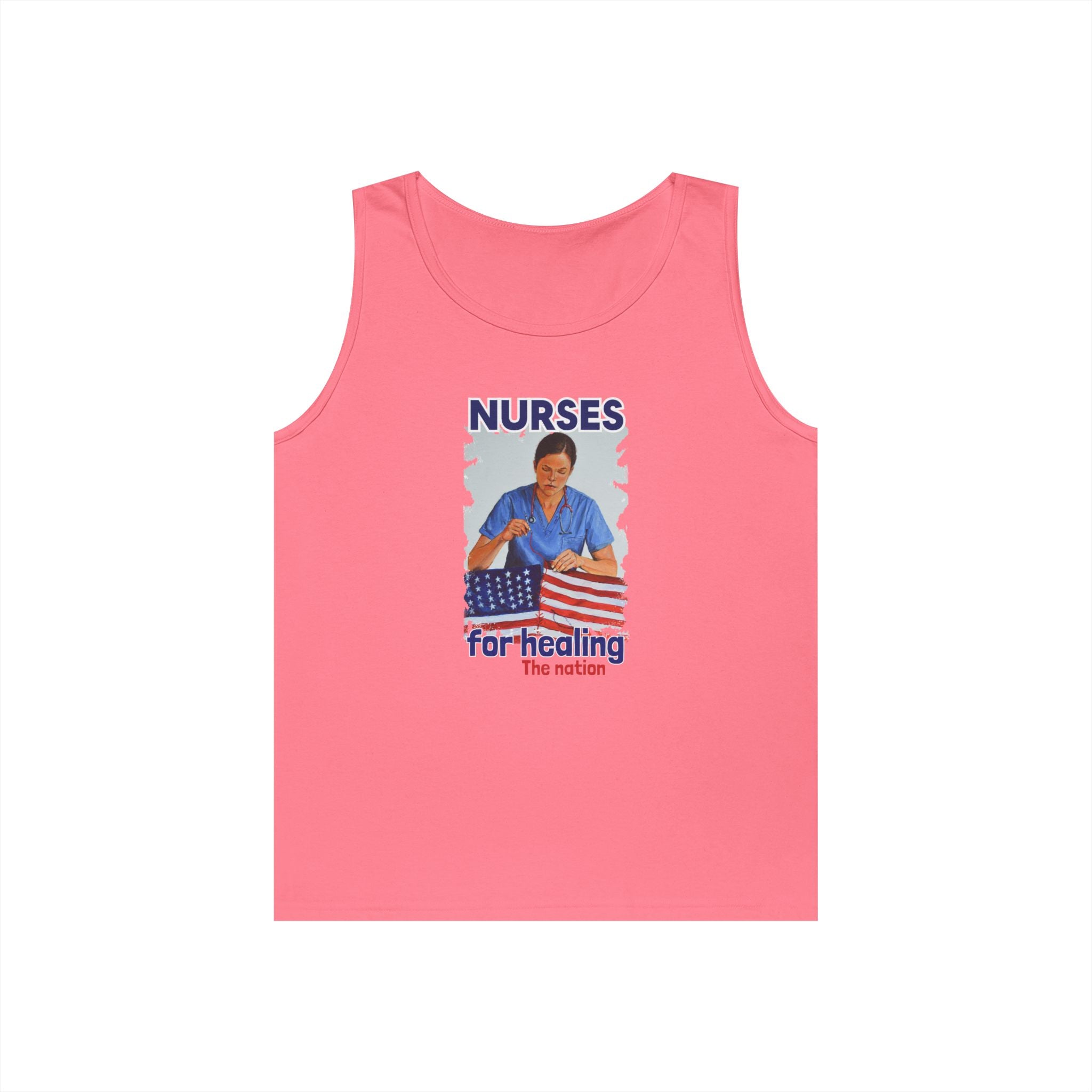 Unisex Medium fabric Cotton Tank Top - Nurses For Healing The Nation (front) - Nurses Standing Up For Humanity (back) - 100% cotton - NFH-K-G5200