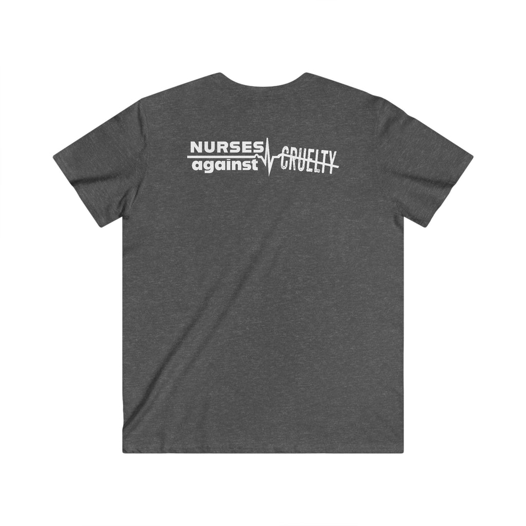 Unisex Medium fabric V-Neck T-Shirt - Nurses Against Fascism (front) - Nurses Against Cruelty (back) - 100% cotton - NAF-V-G5V00L